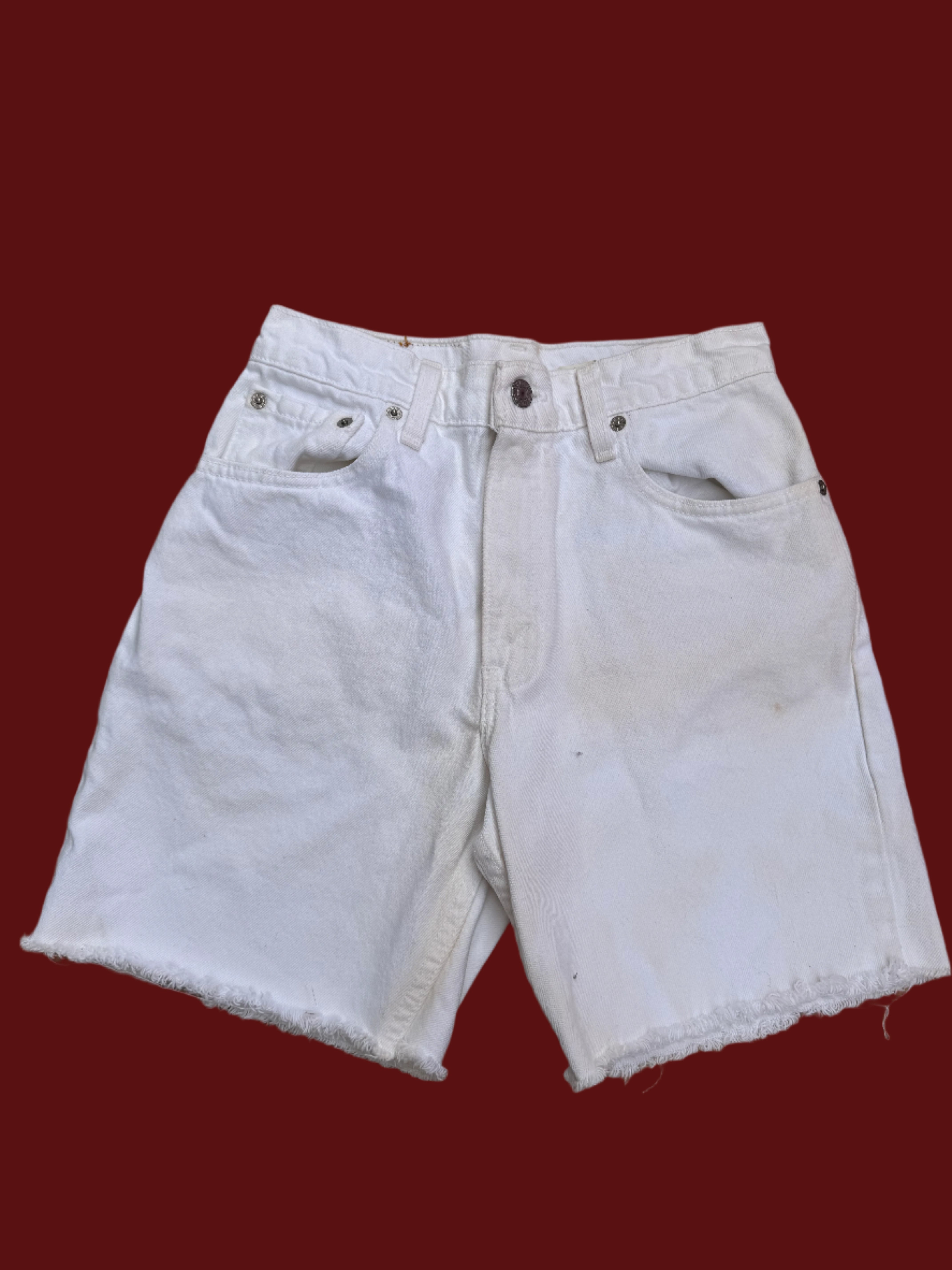 white levi denim shorts, 7 med (fit like S)