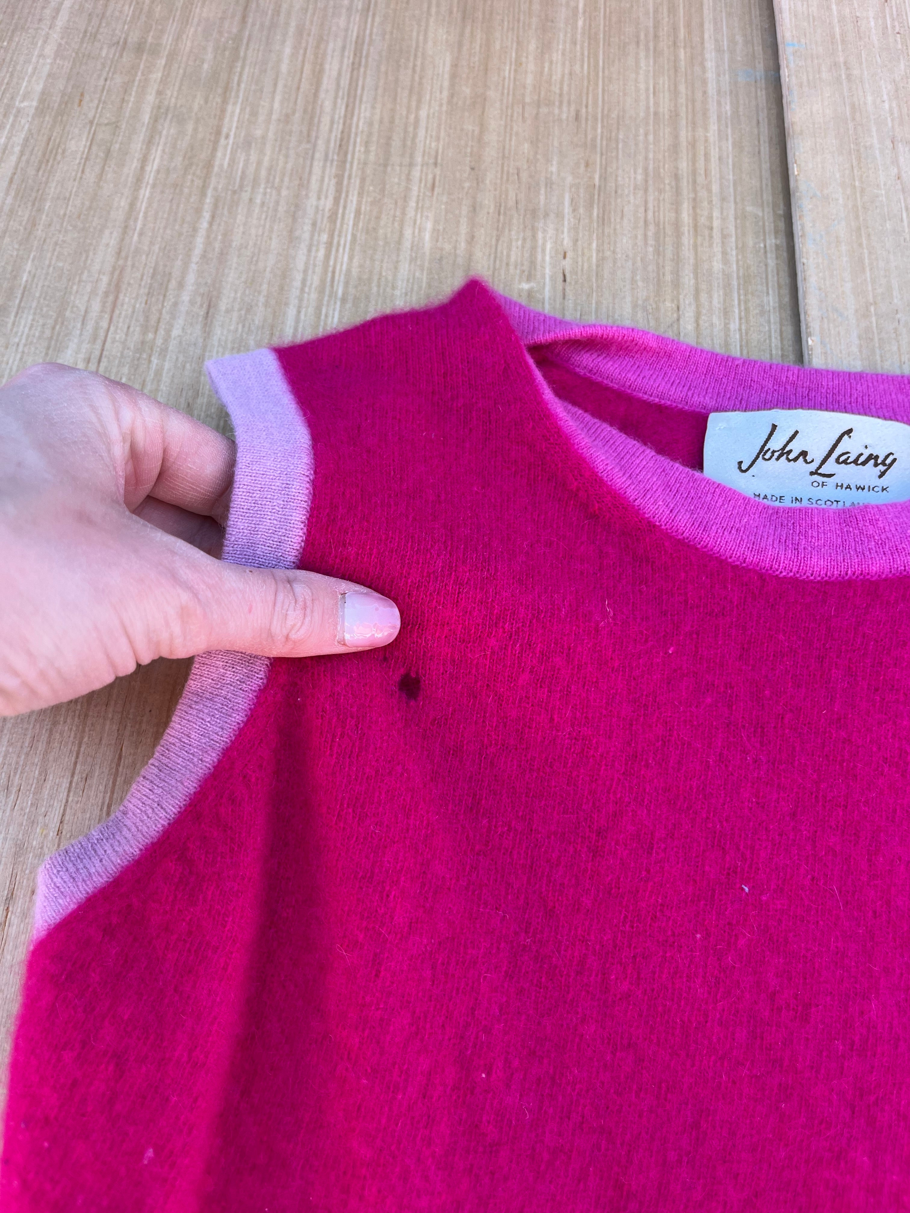 pink john laing 100% cashmere top, S