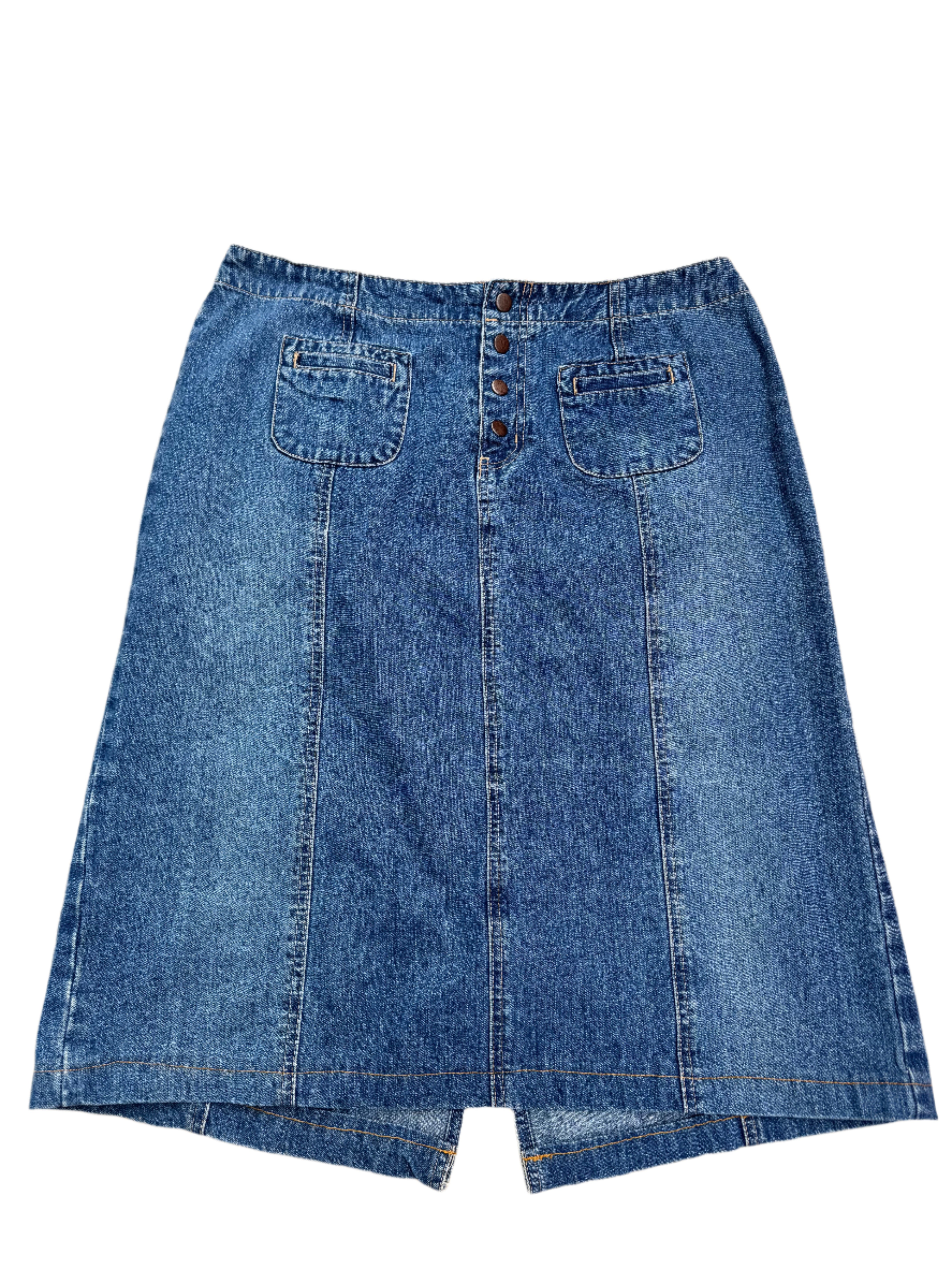 blue Venezia jeans denim midi skirt, 14