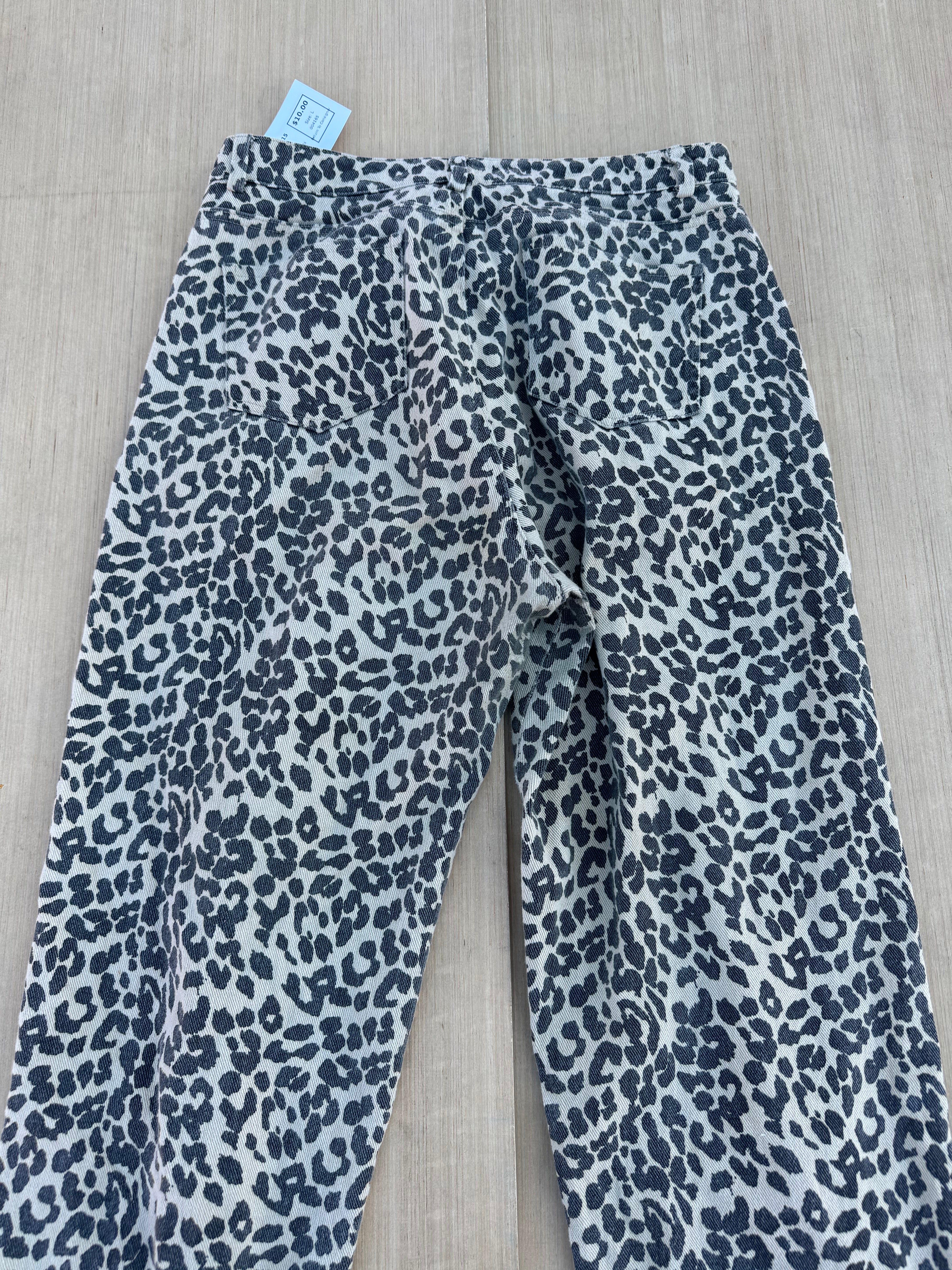 Tan Adika Cheetah pants, L fits like M