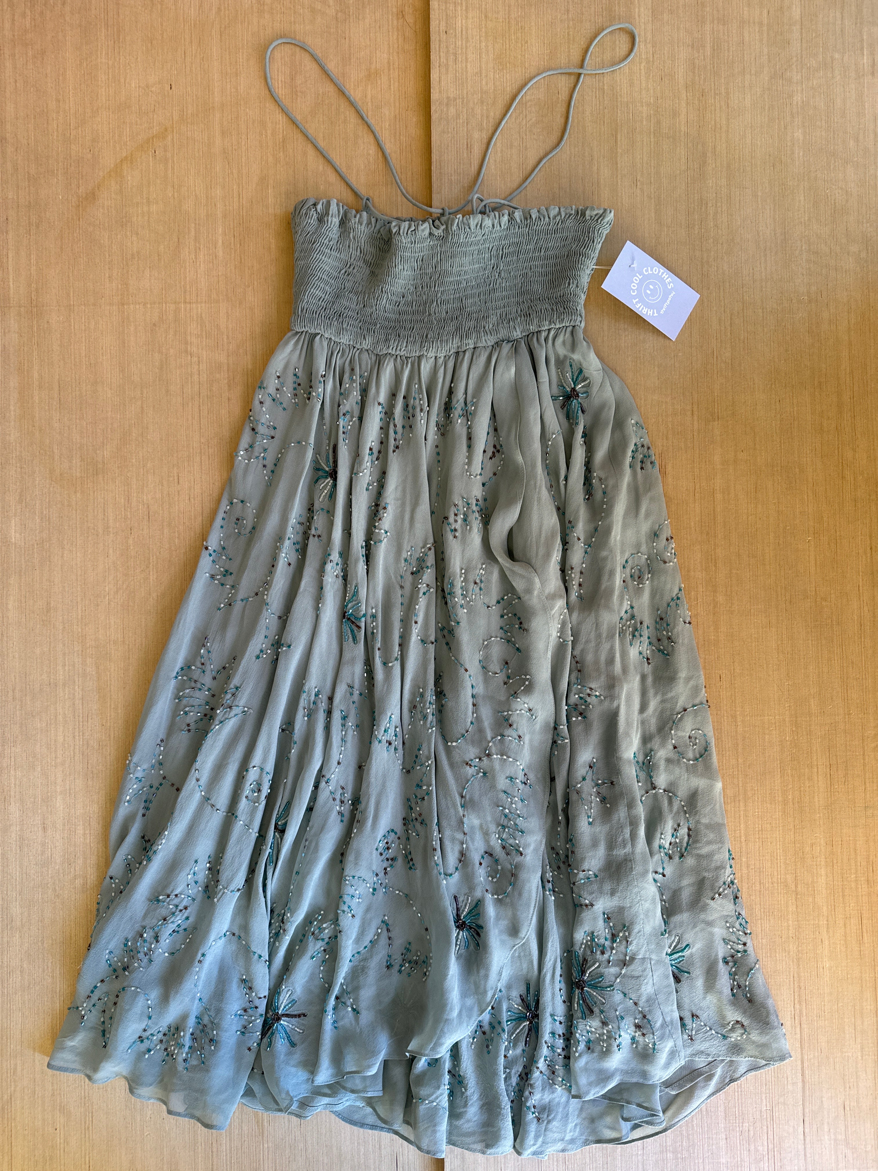 Sage French connection Beaded nwt halter mini dress, 8