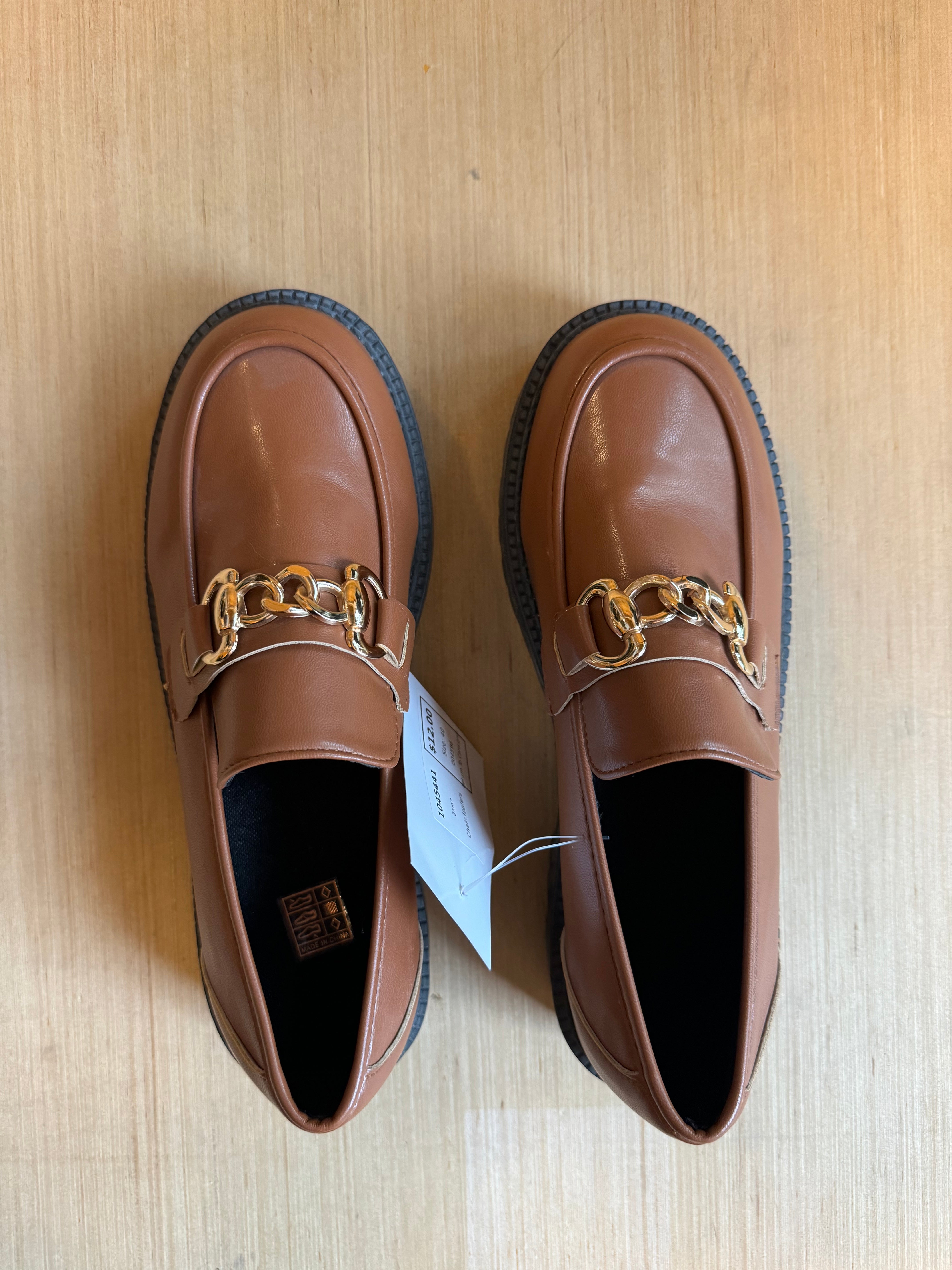 Brown  Chain loafers, 40