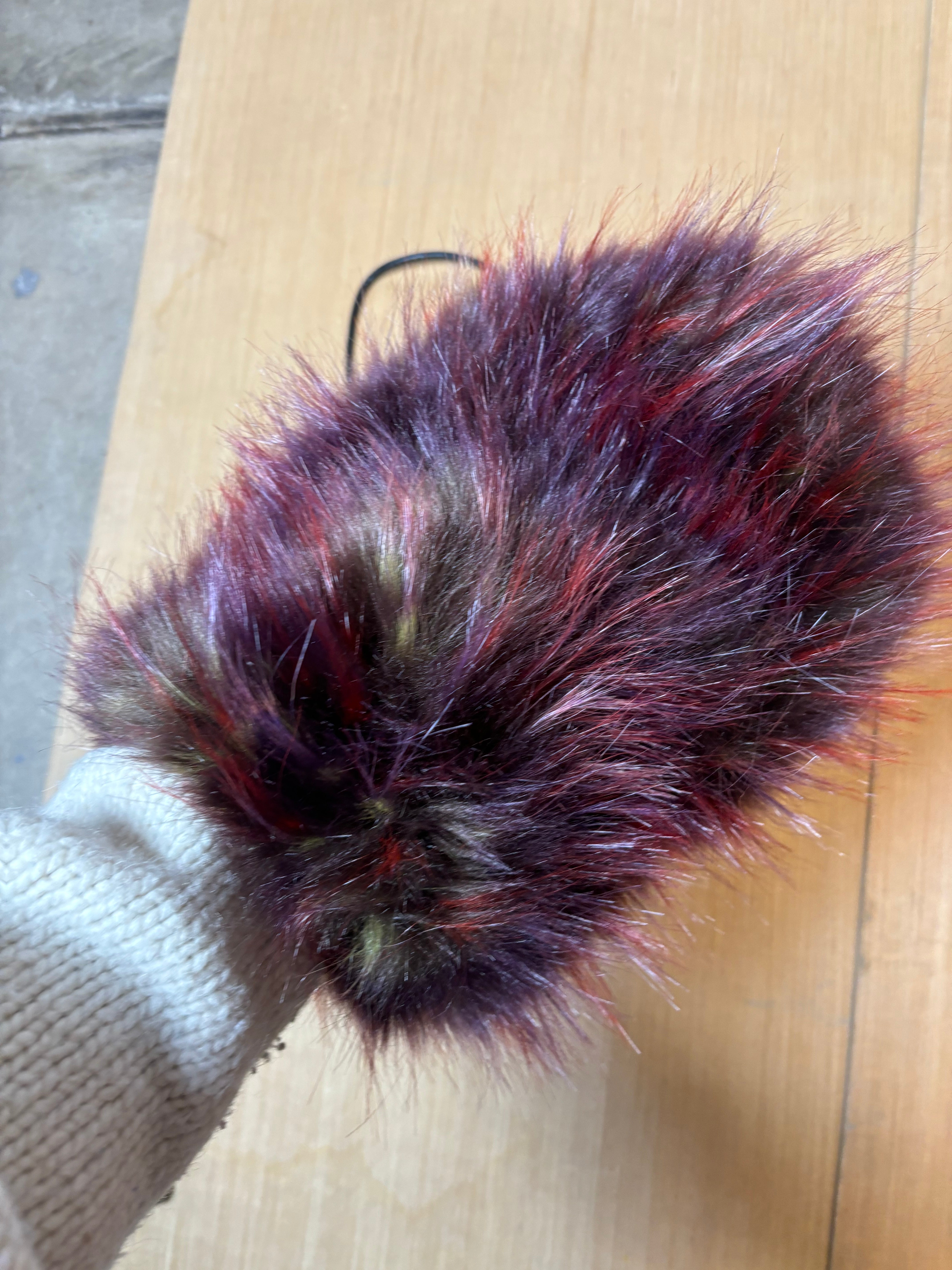 red  fur purse/muff!