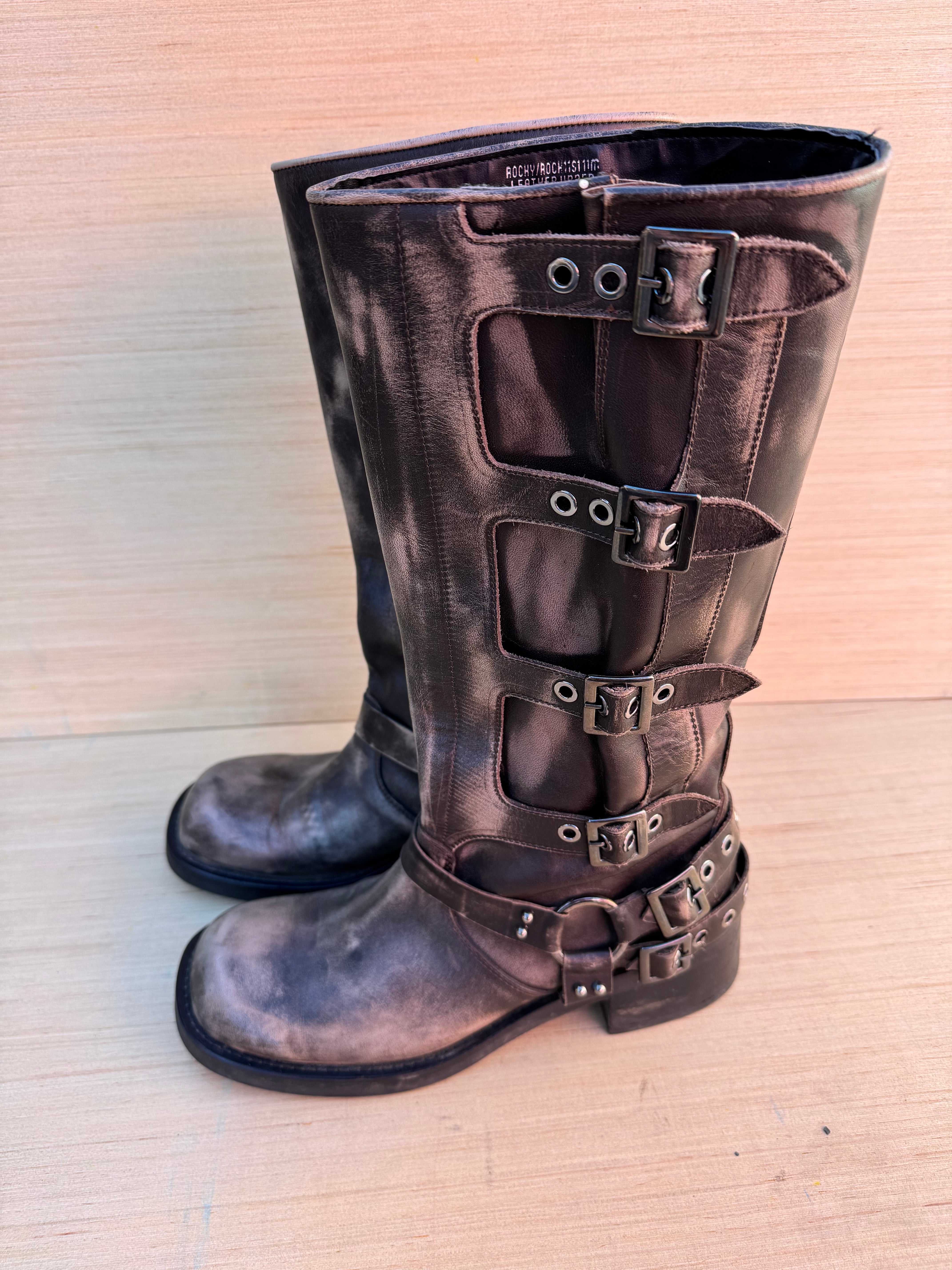 black steve madden motorcycle boots, 11 womens