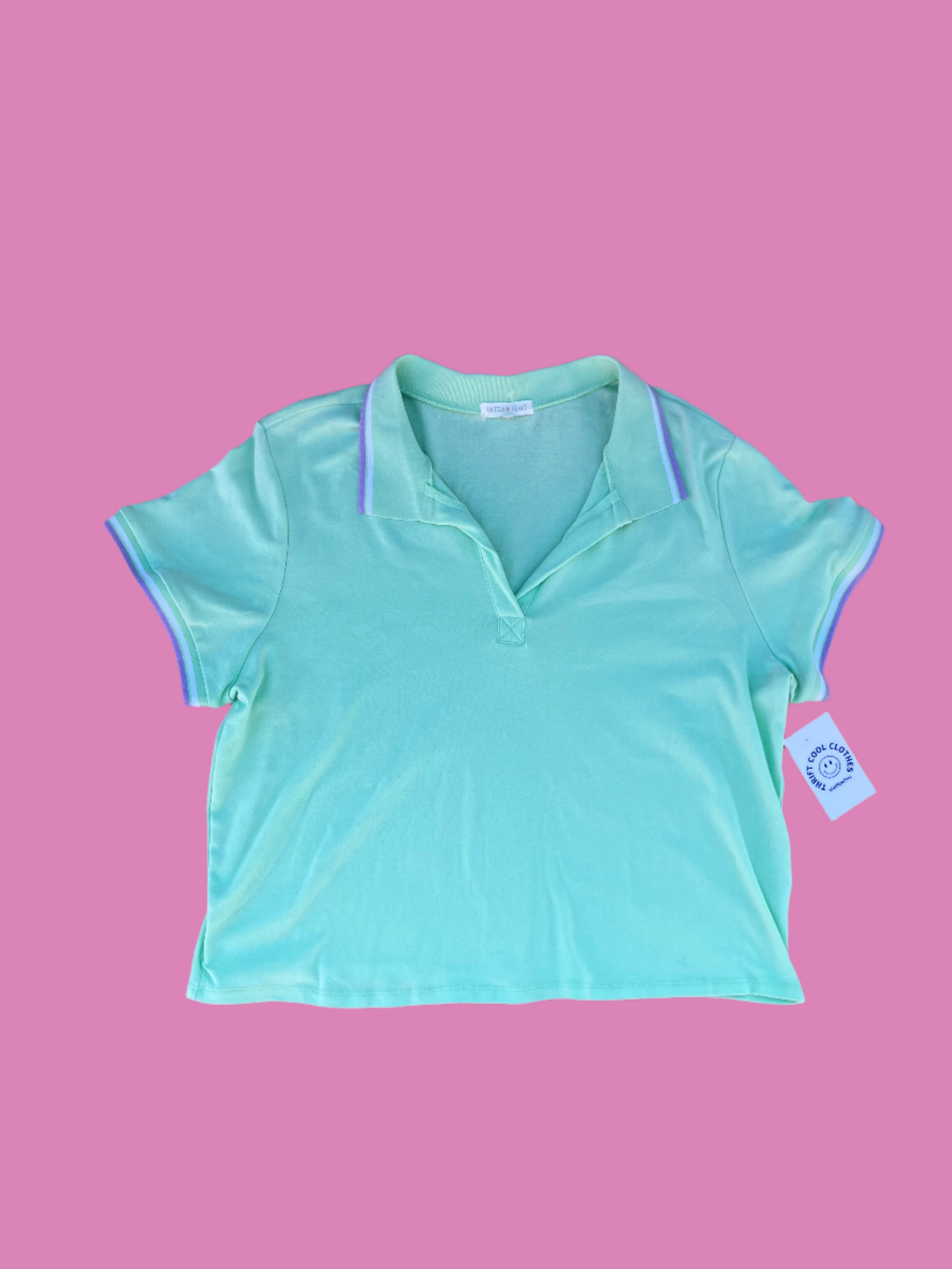 green ultra flirt crop polo, 3x