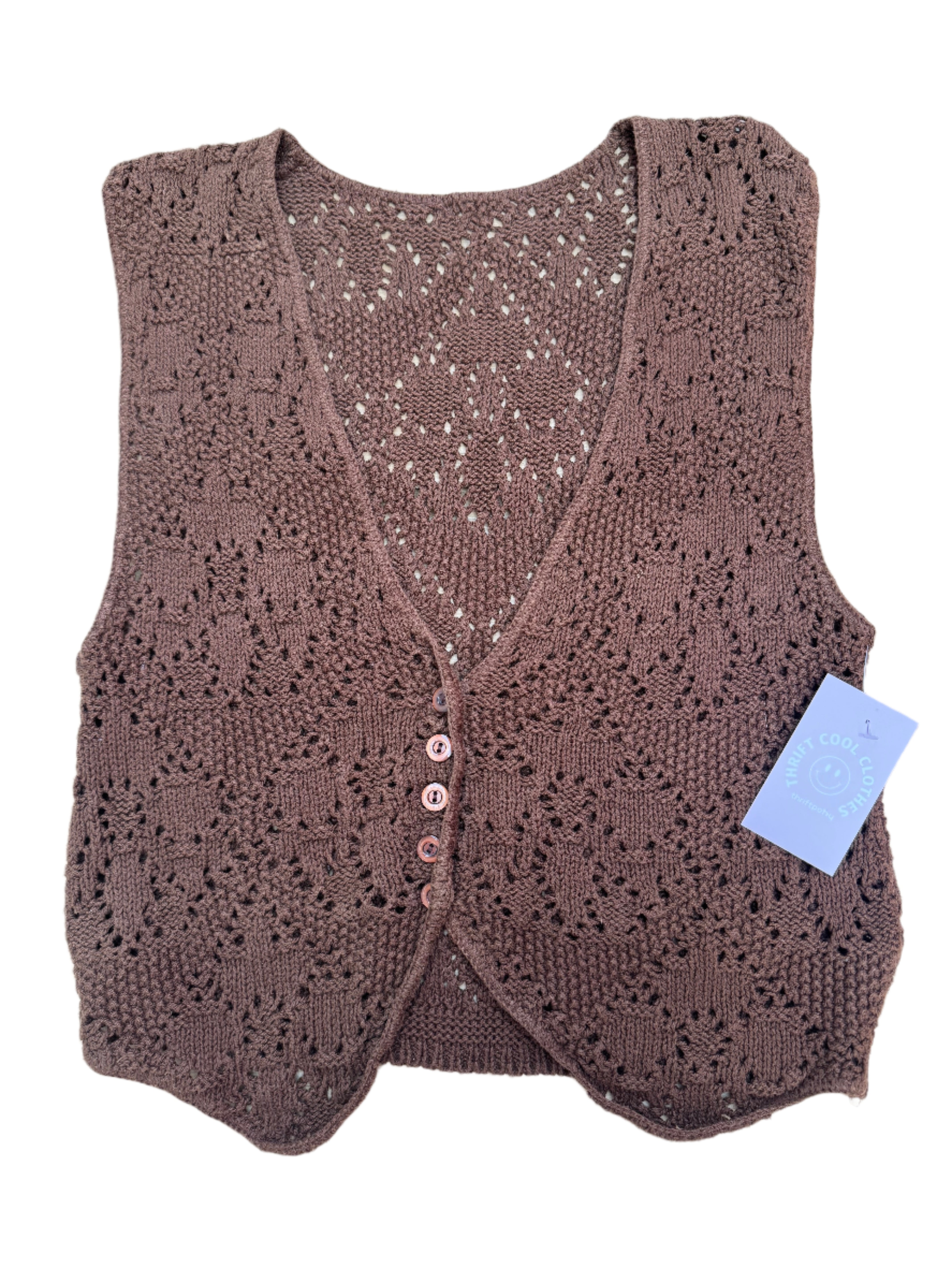 brown  crochet vest, m