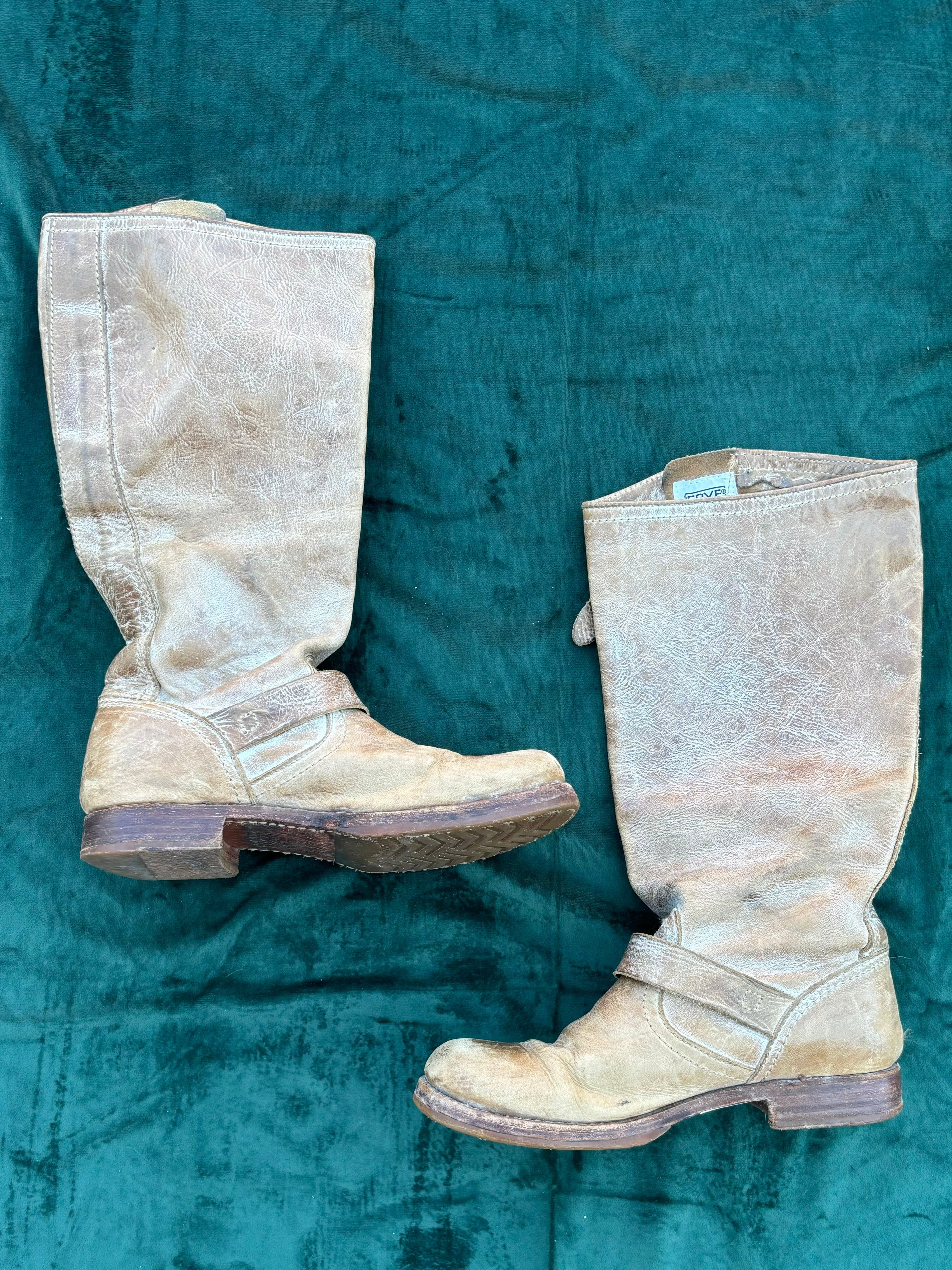 tan Frye tall leather boots, 7