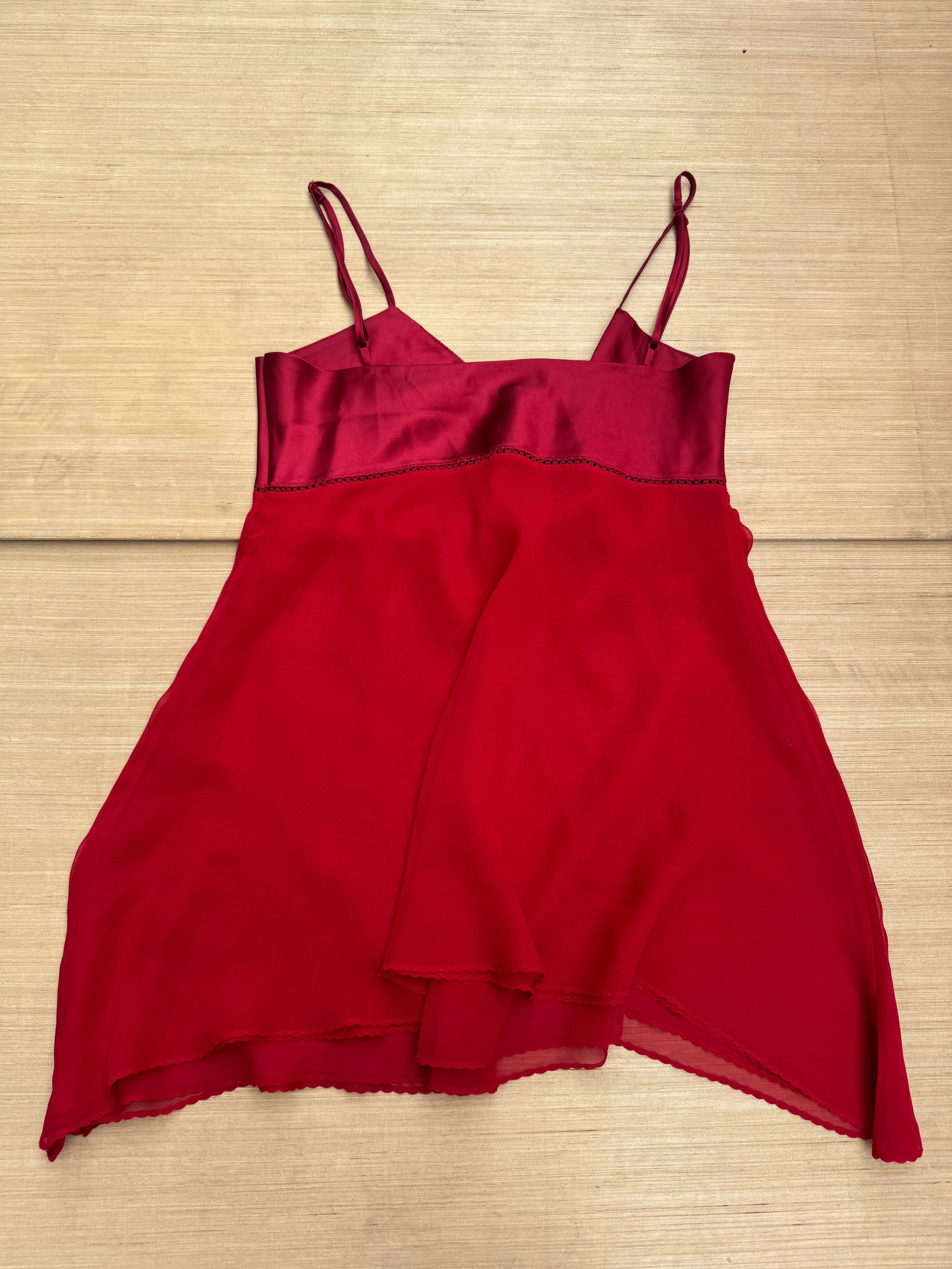 red Victorias secret slip top, m