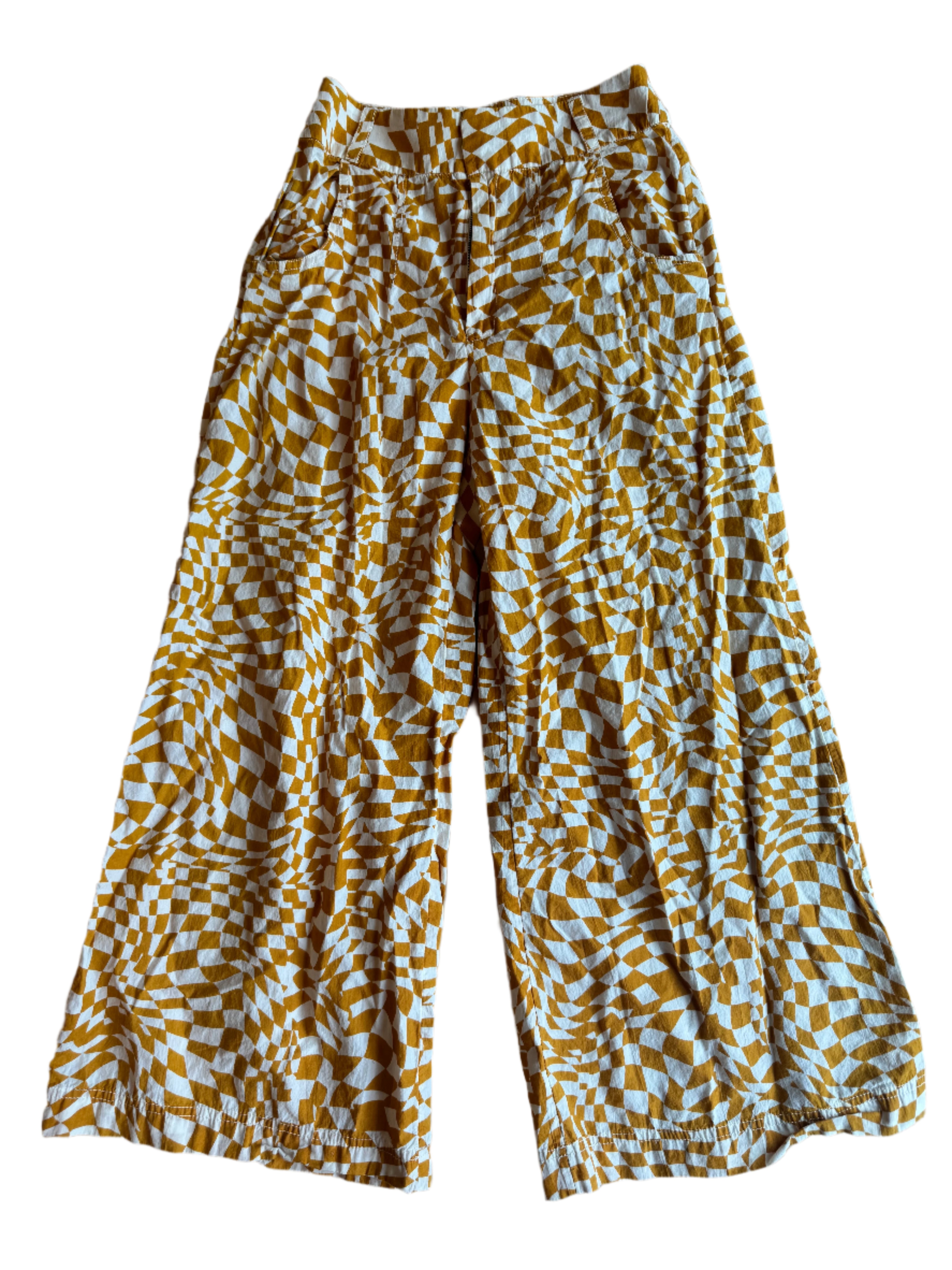 Yellow white Free people Crazy pants, 0