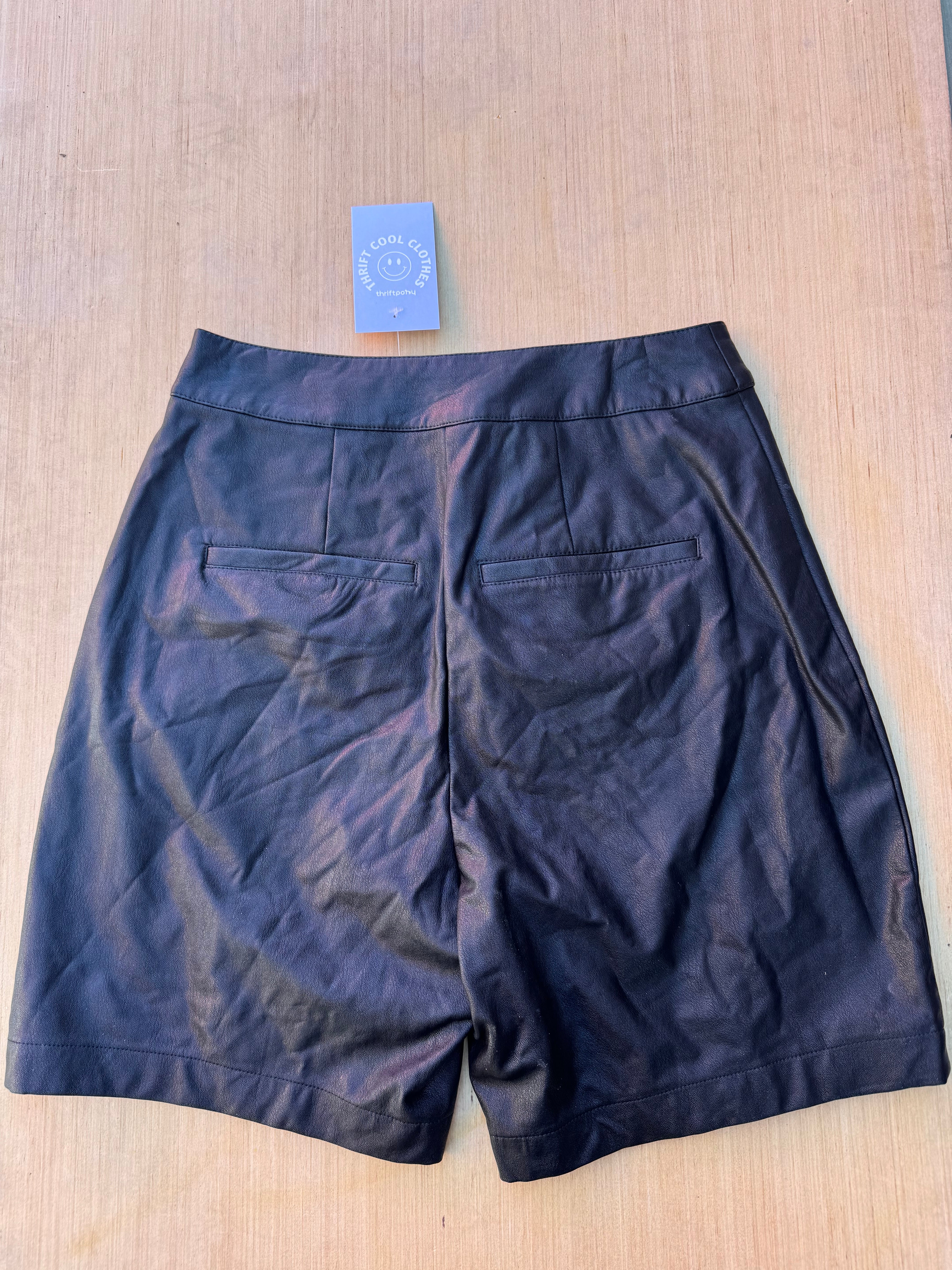 Black Amanda uprichard Pleather shorts, Xs