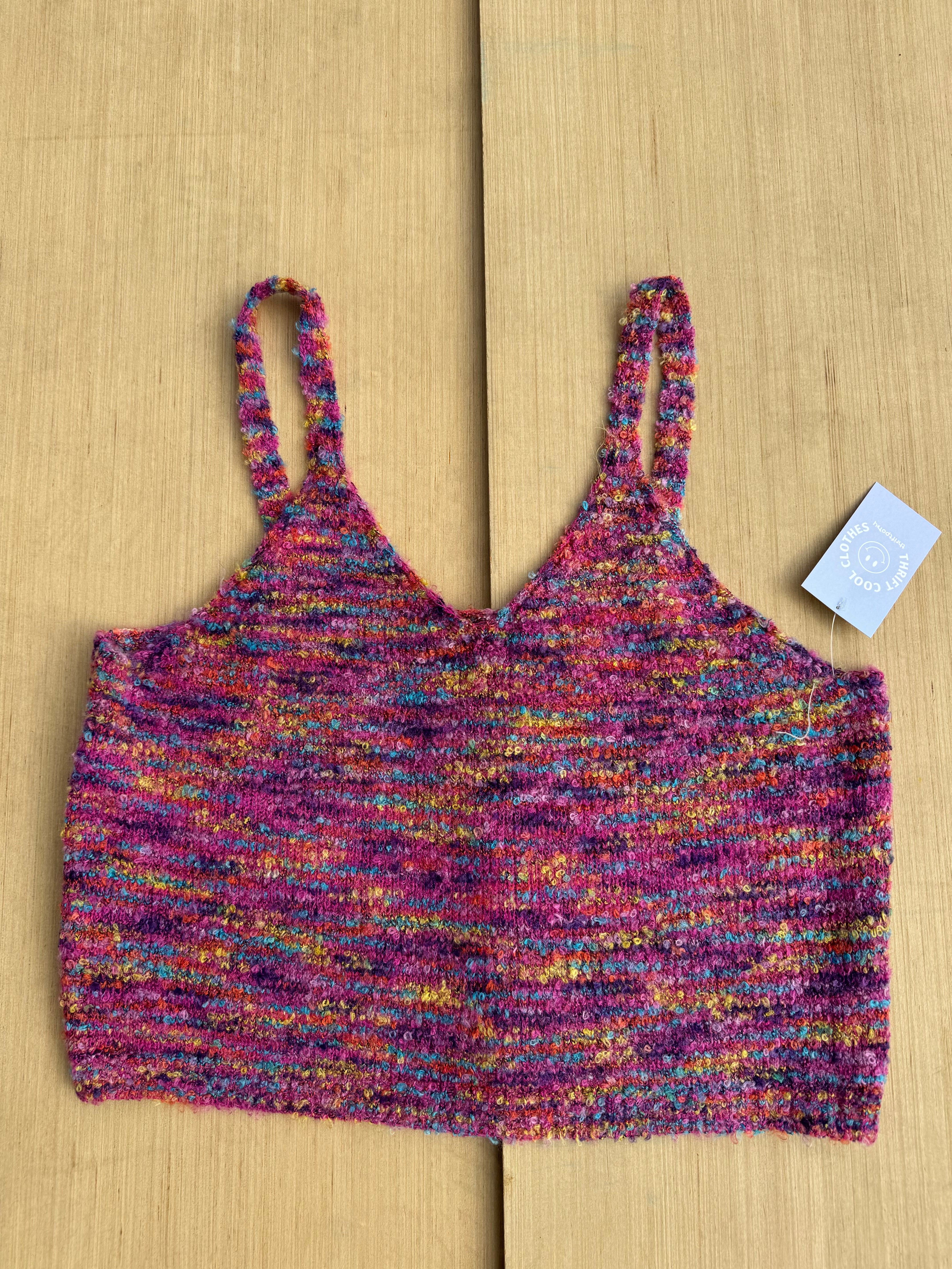 pink cider knit tank, XL