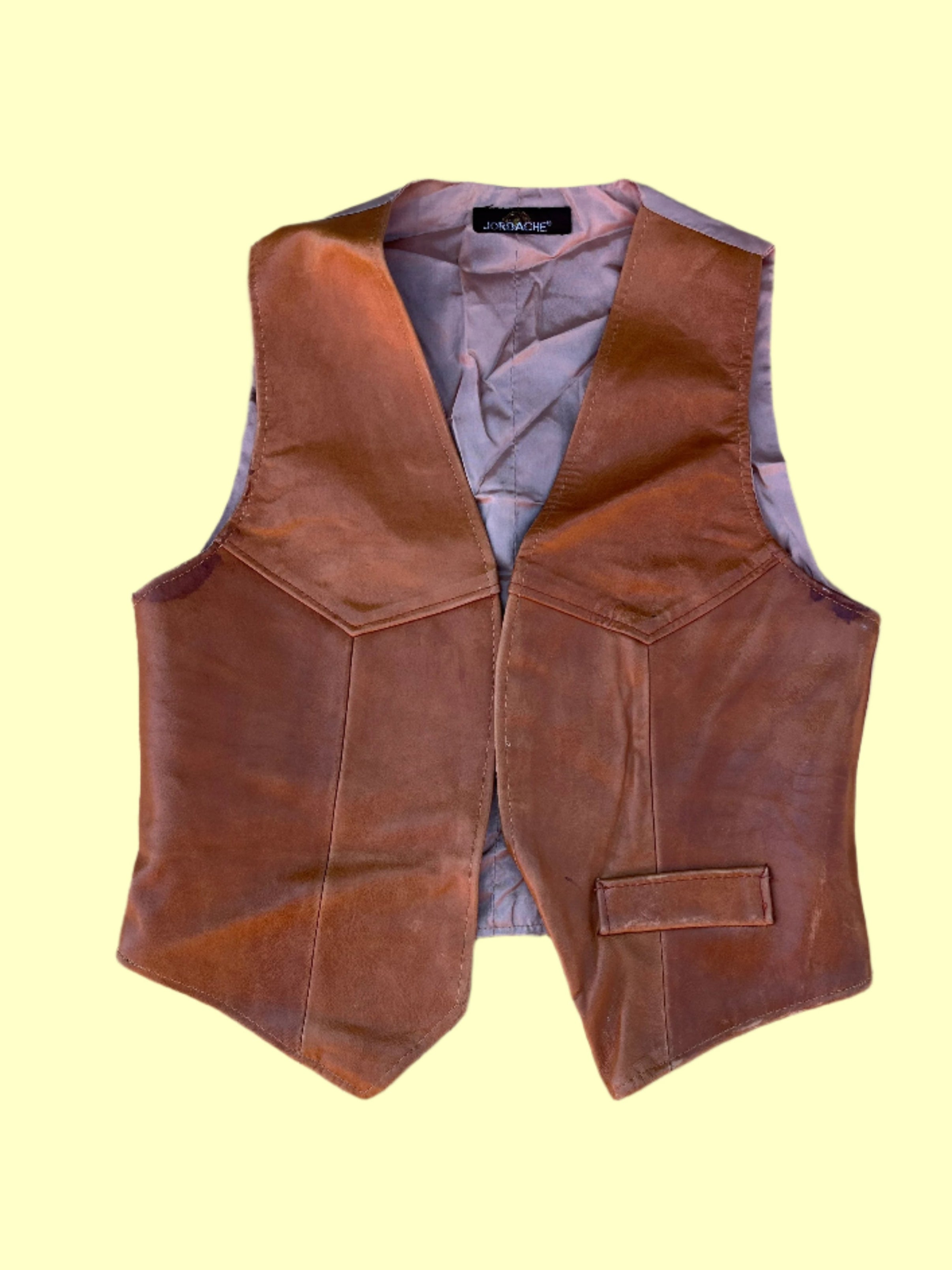 Brown Jordache Leather vest, M