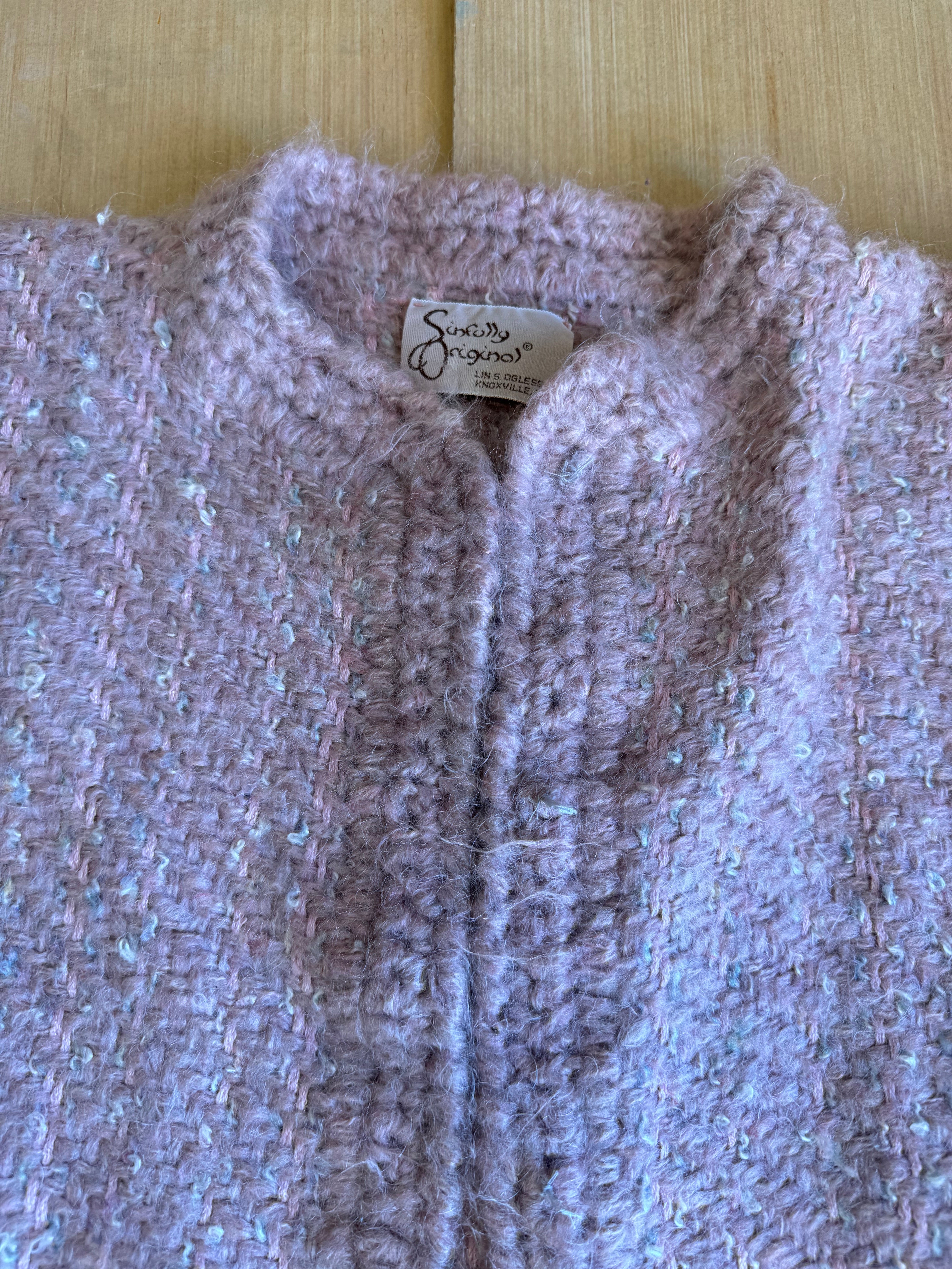 Pink Sinfully original Vtg cardigan, L