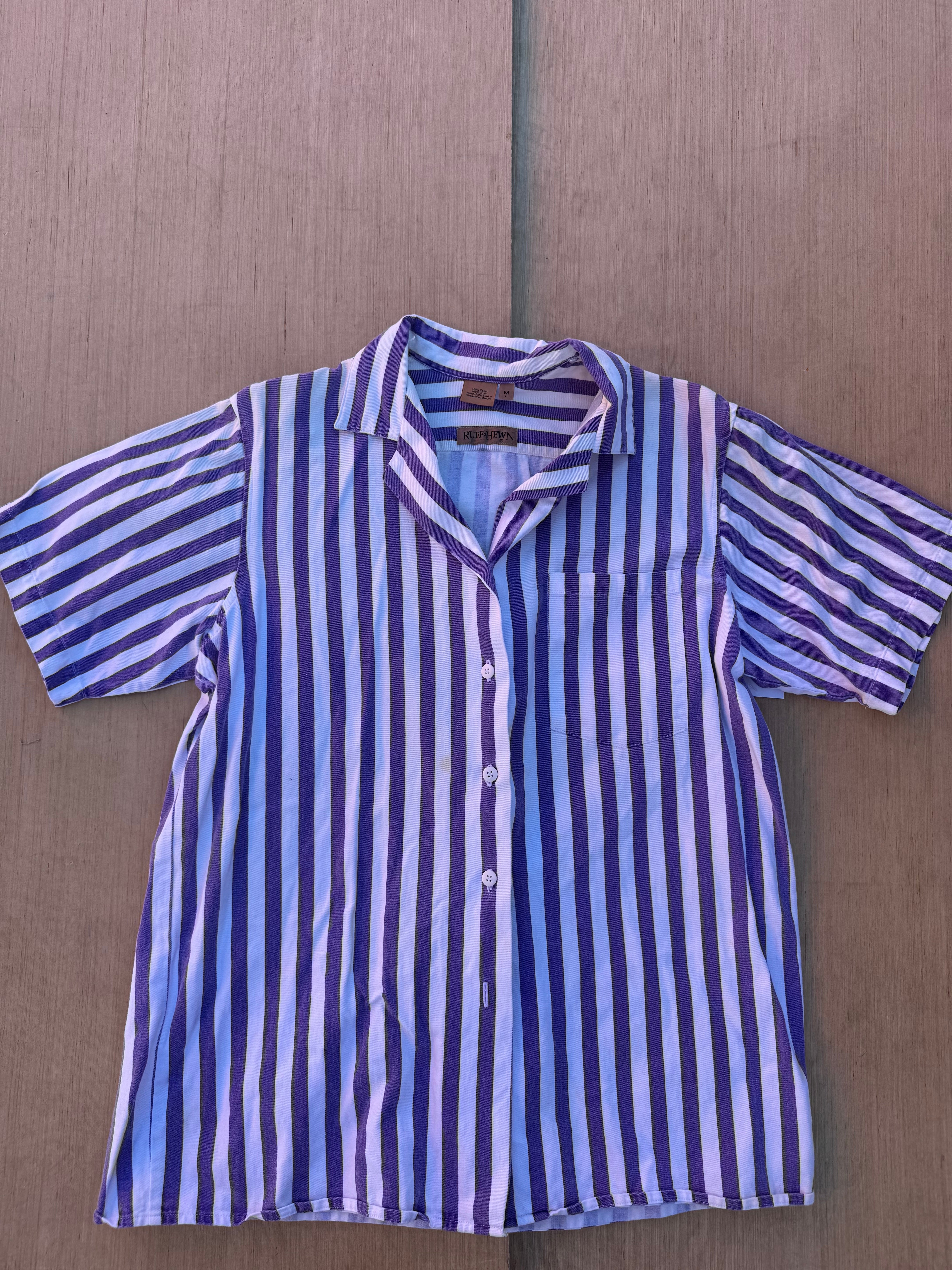 purple ruff hewn Ss button down, m (missing bottom button)