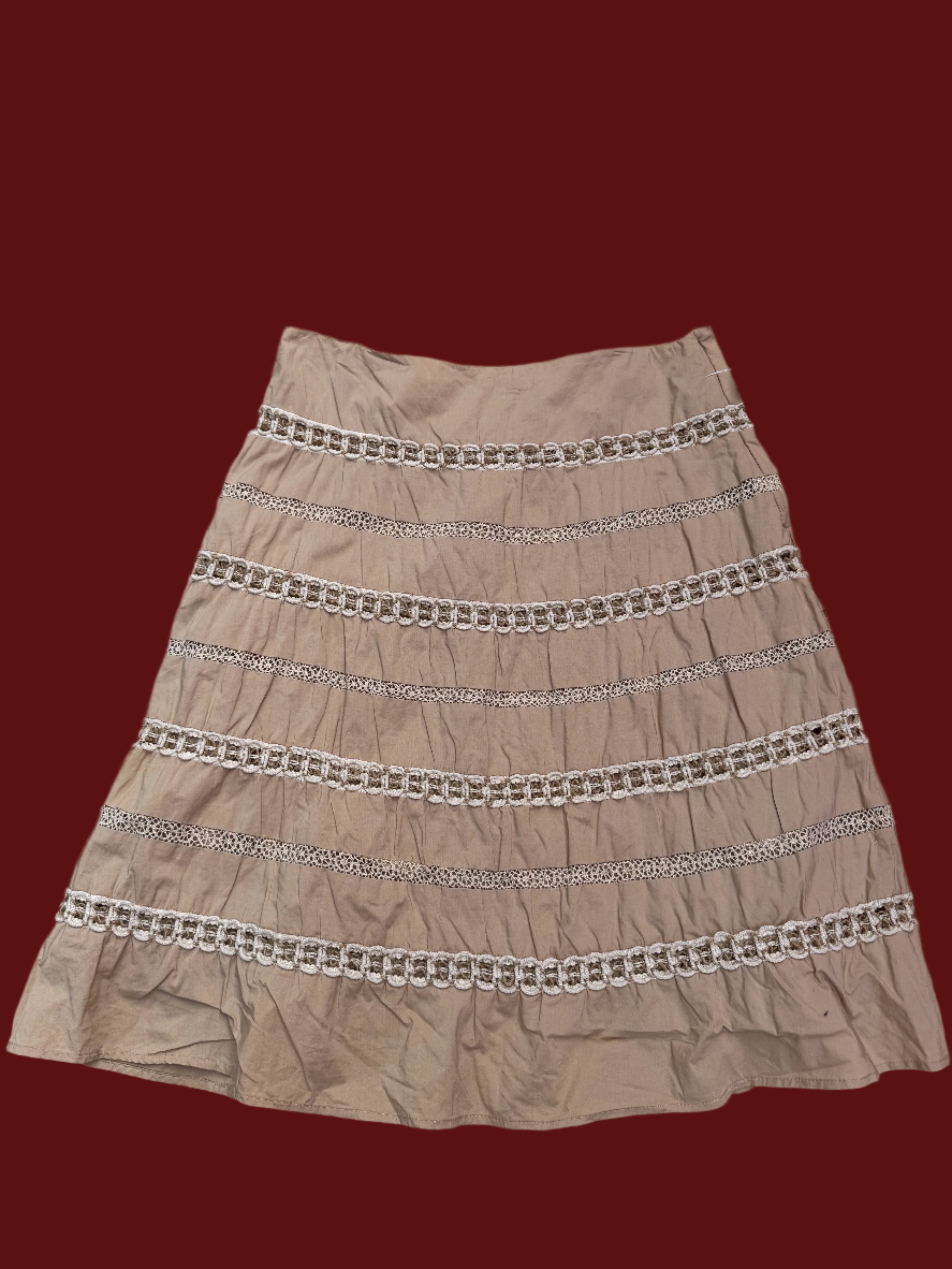 brown talbots clasp weave smock skirt, 8