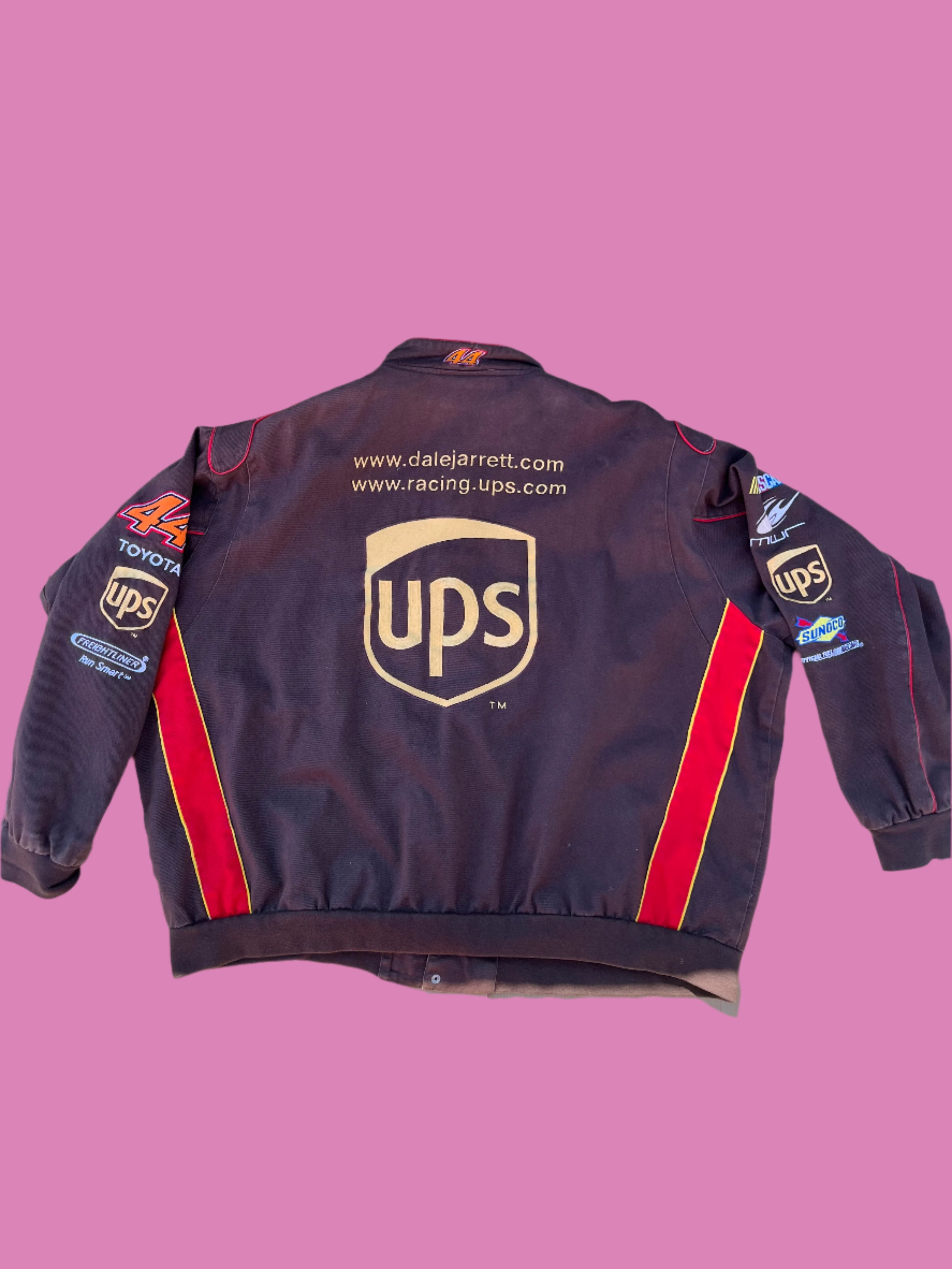 brown jh design dale jarrett ups jacket, 6x (fits like a 3XL)