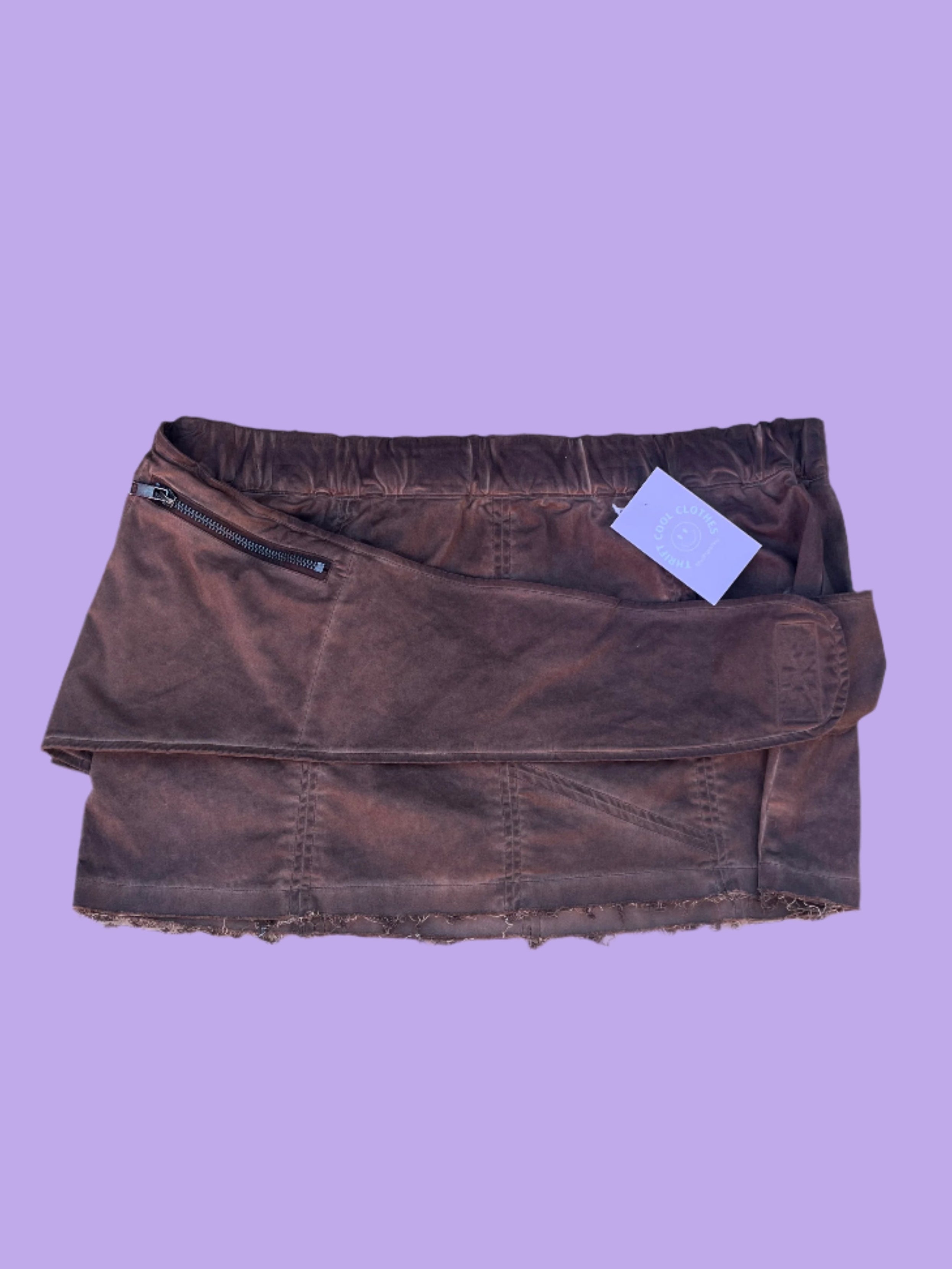 brown darker wave cool mini skirt, xxl