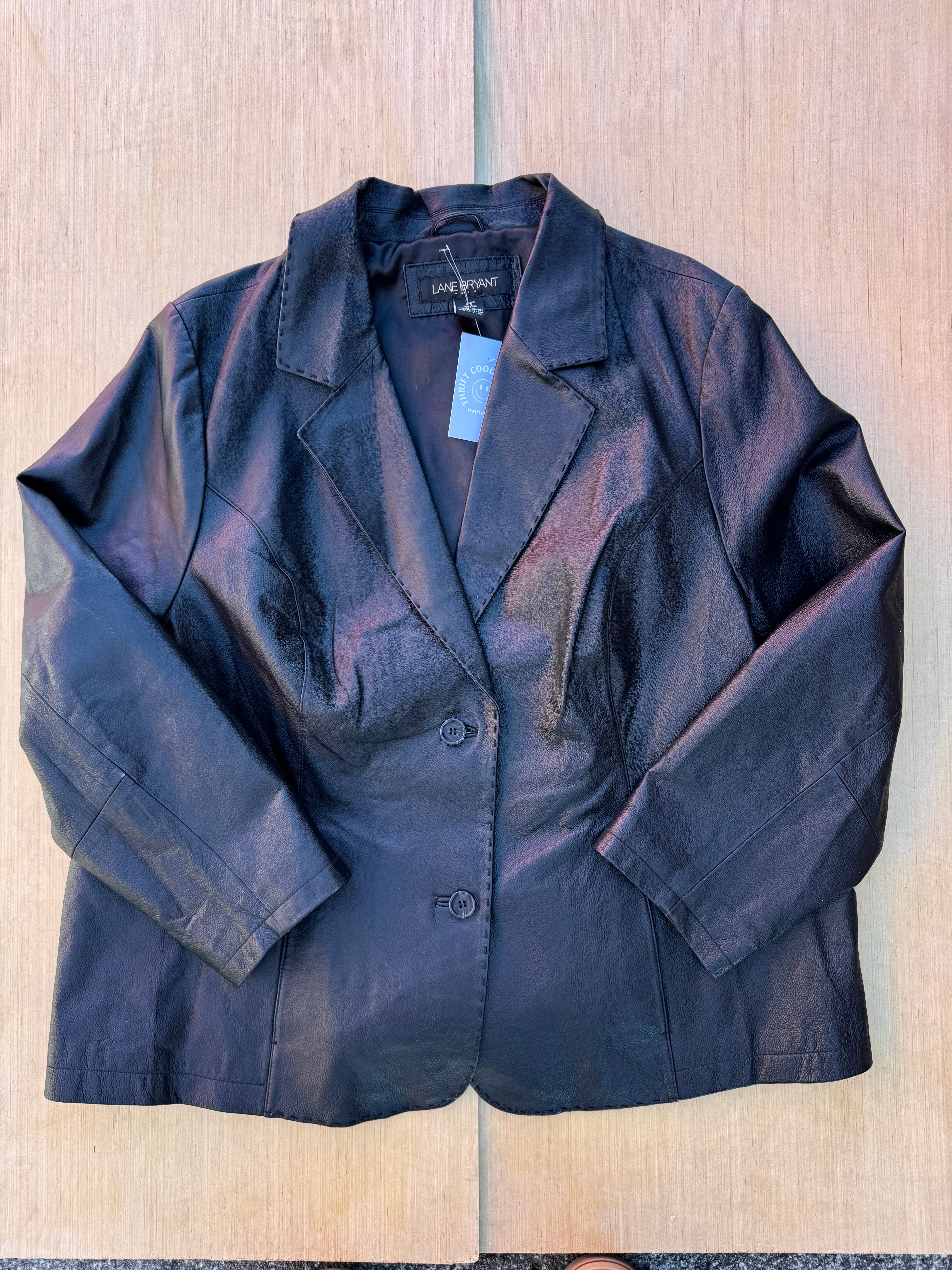 black lane bryant leather blazer, 28