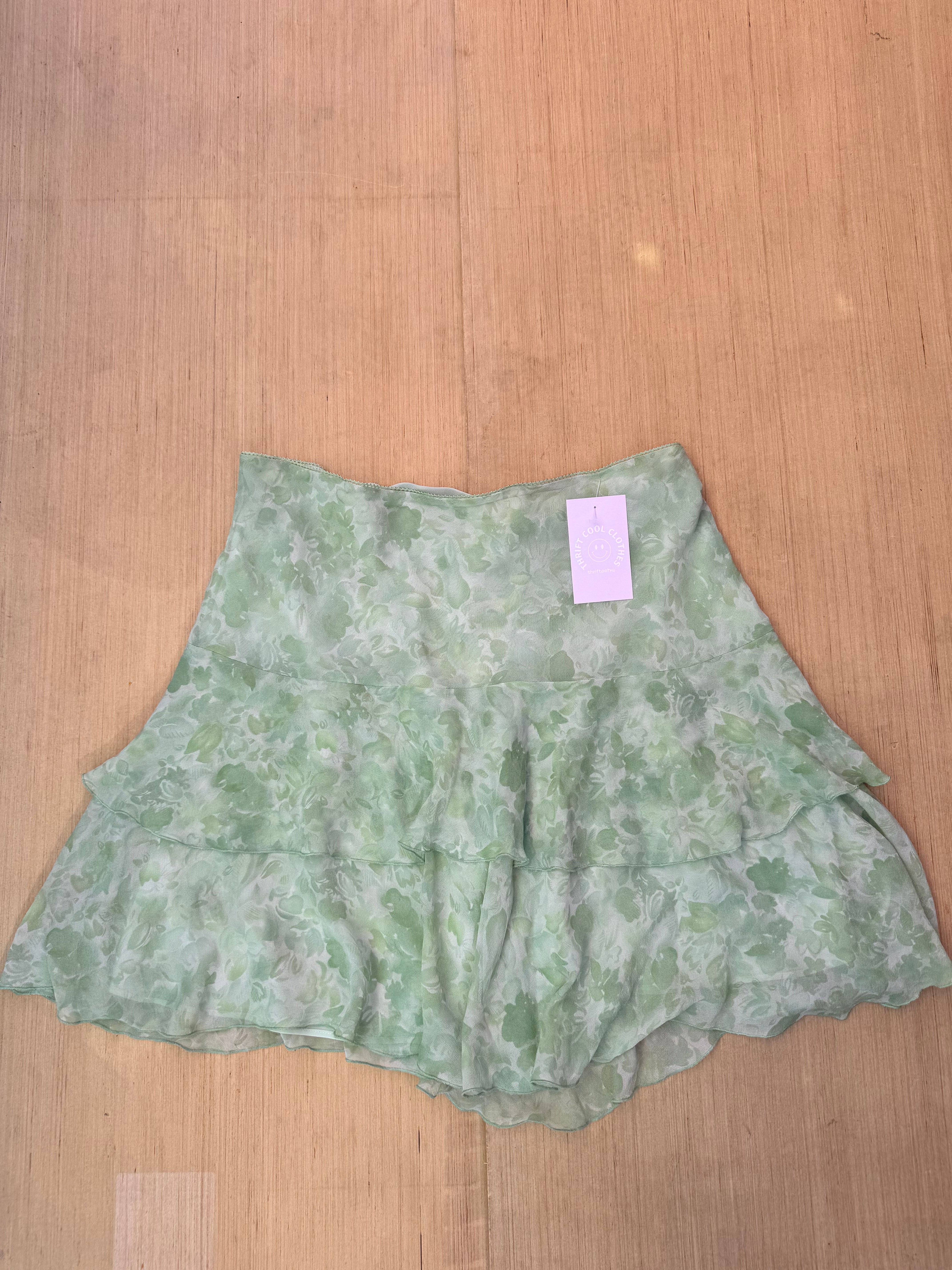 light green Petite sophisticate tiered mini skirt, 12