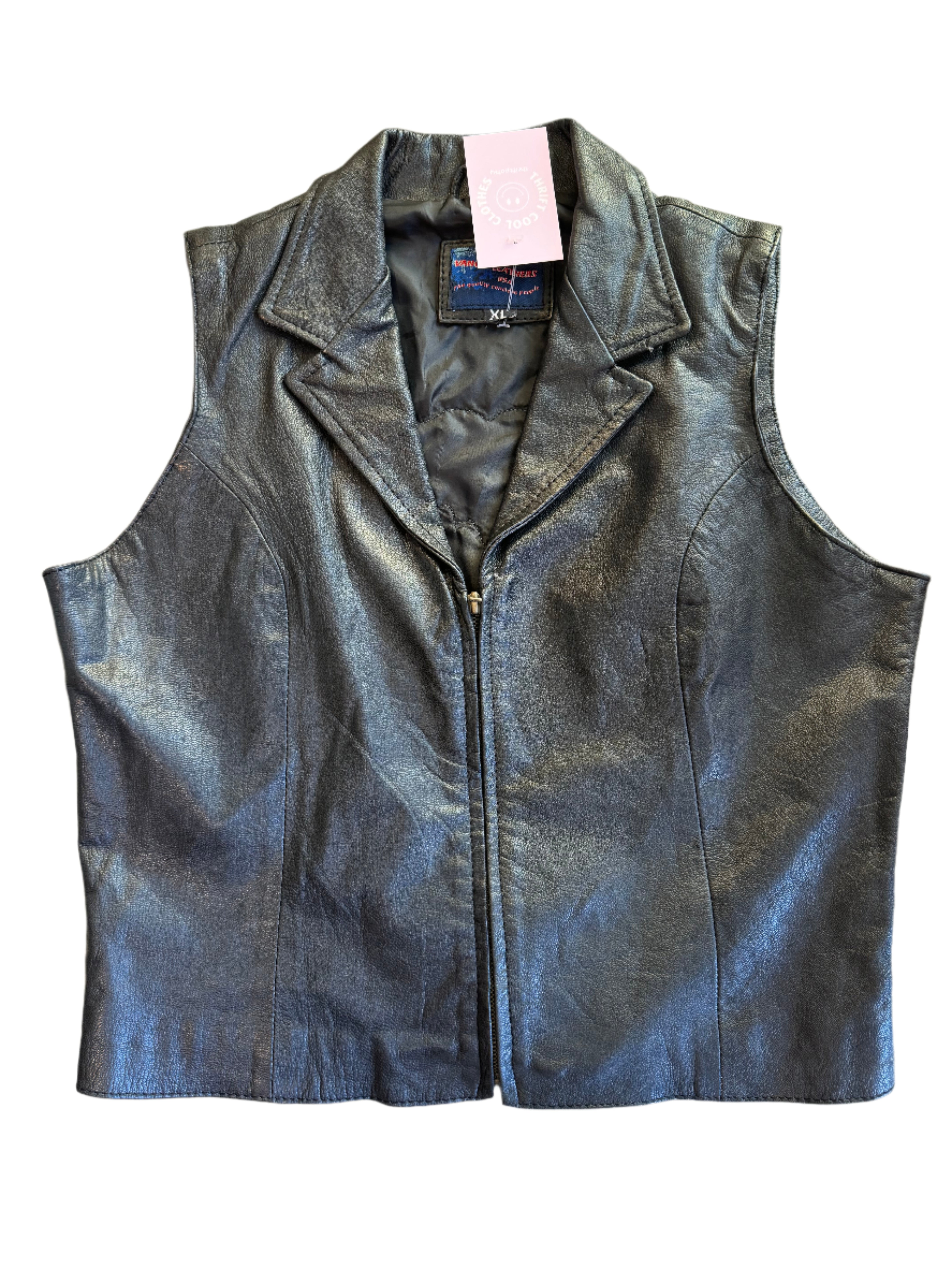 black harley davidson leather vest, XL