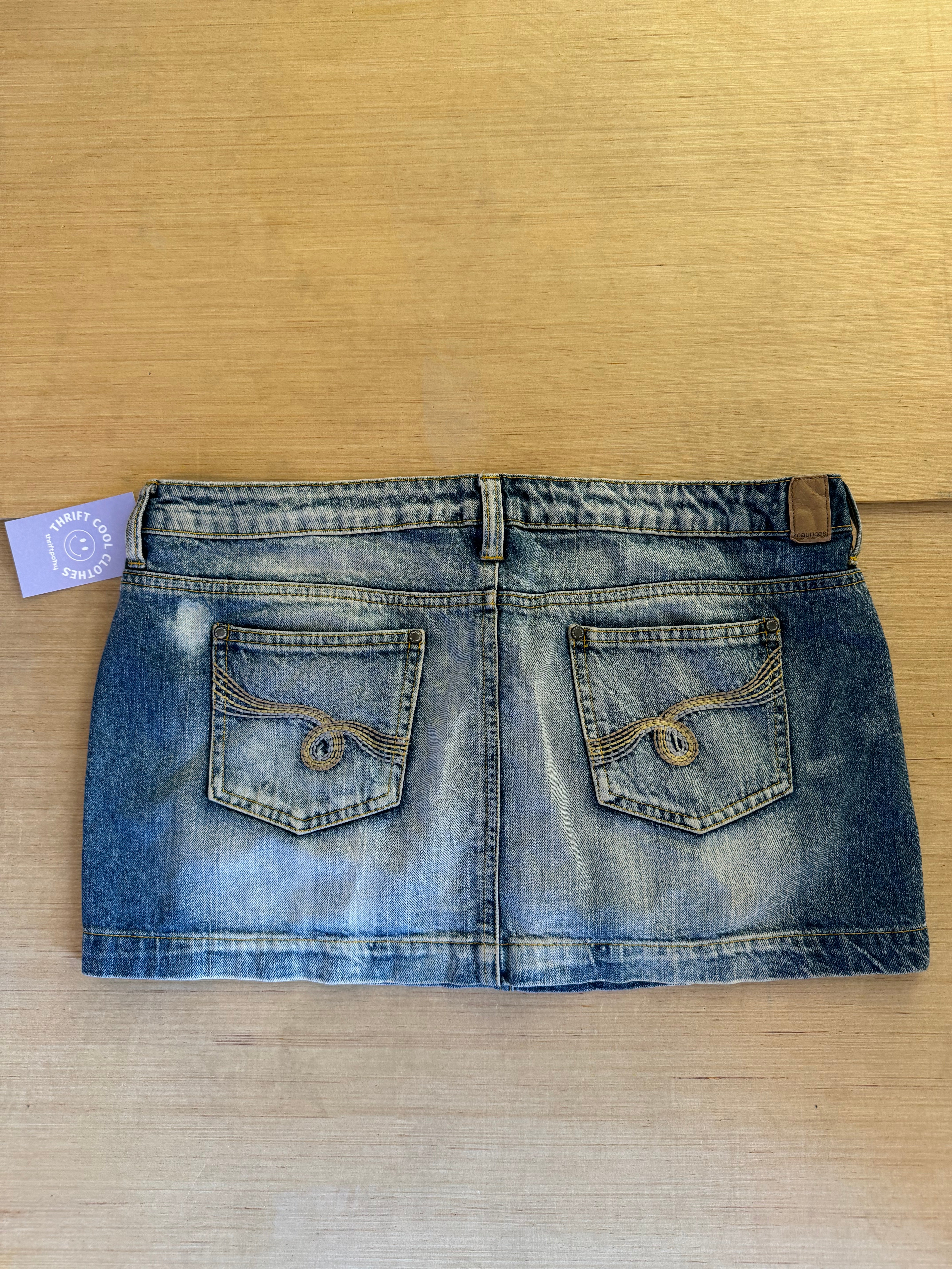 blue maurices denim mini, 11/12 fits like a L