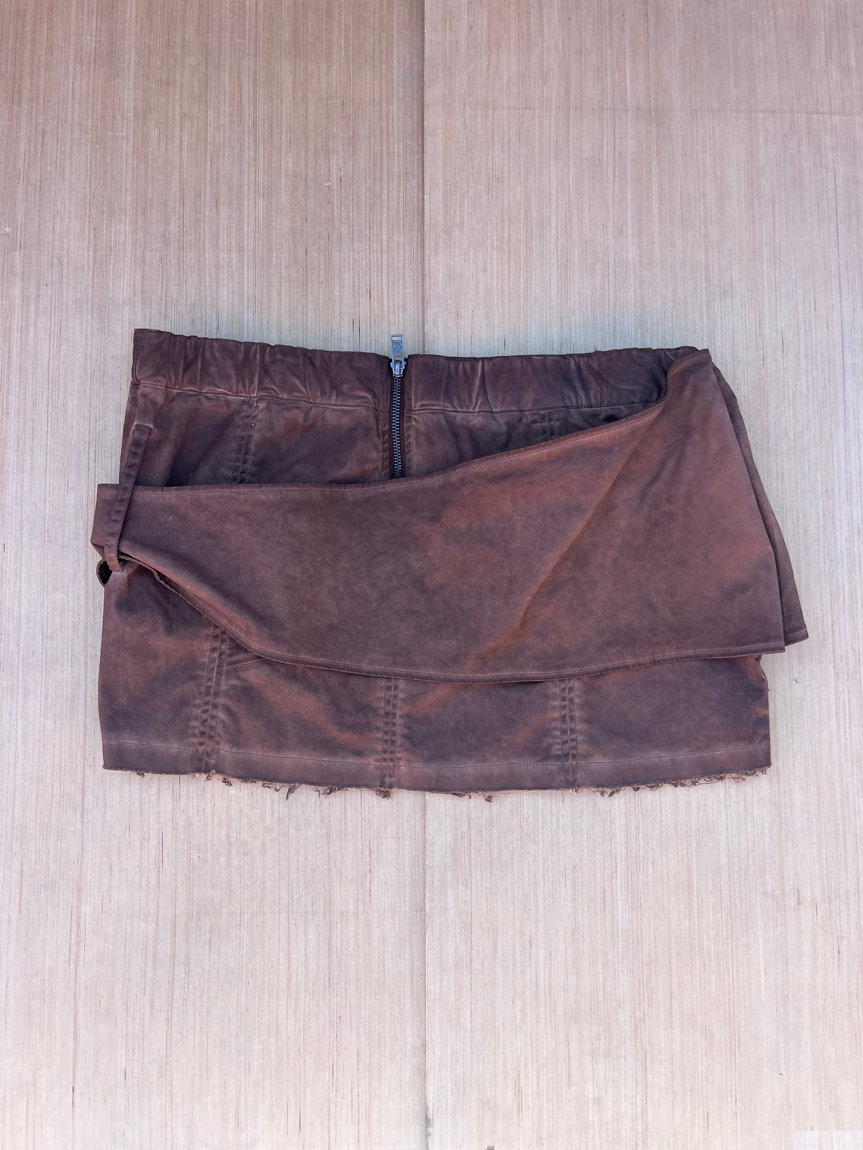 brown darker wave cool mini skirt, xxl