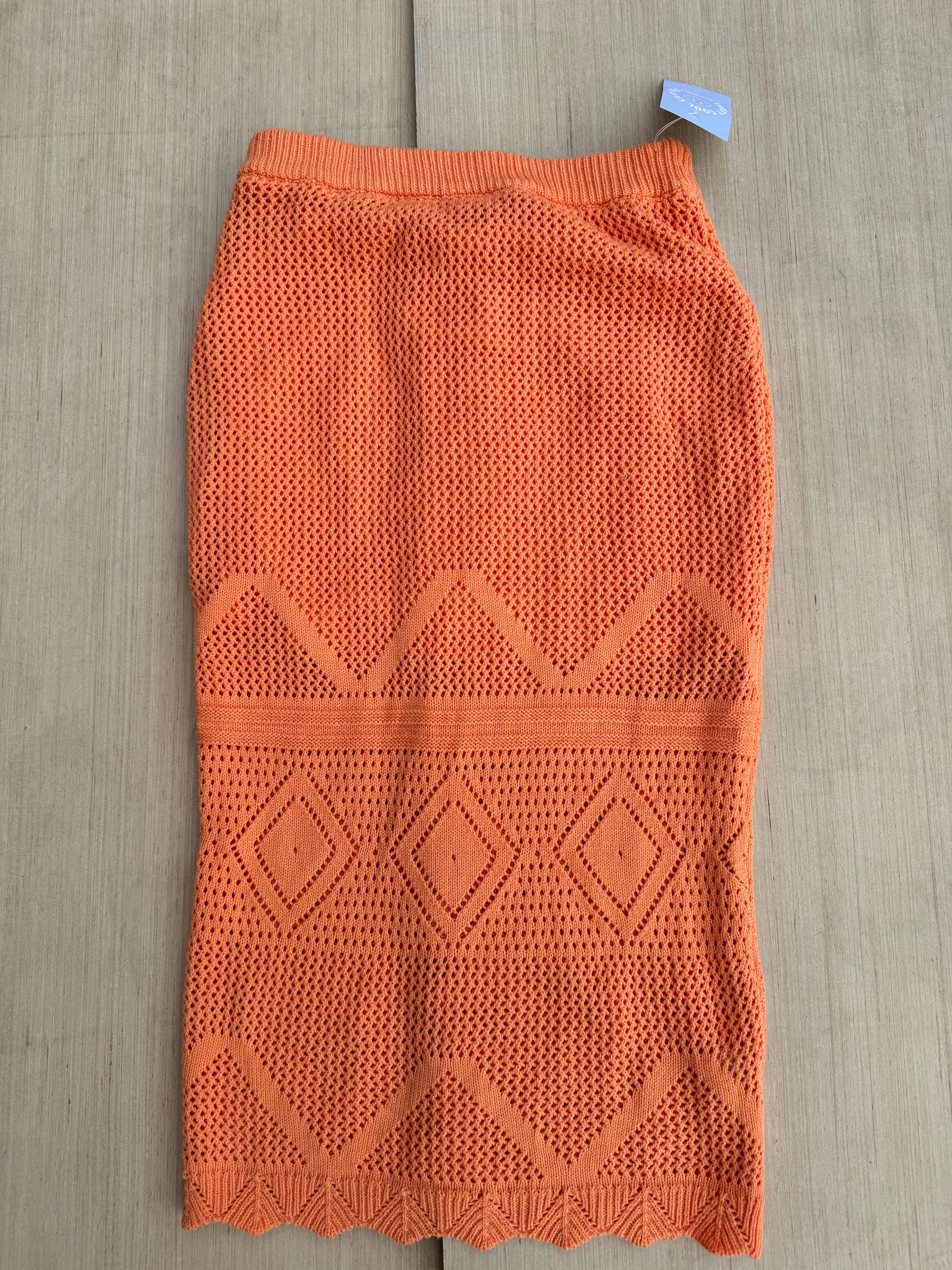 orange willow & wind crochet long skirt, s