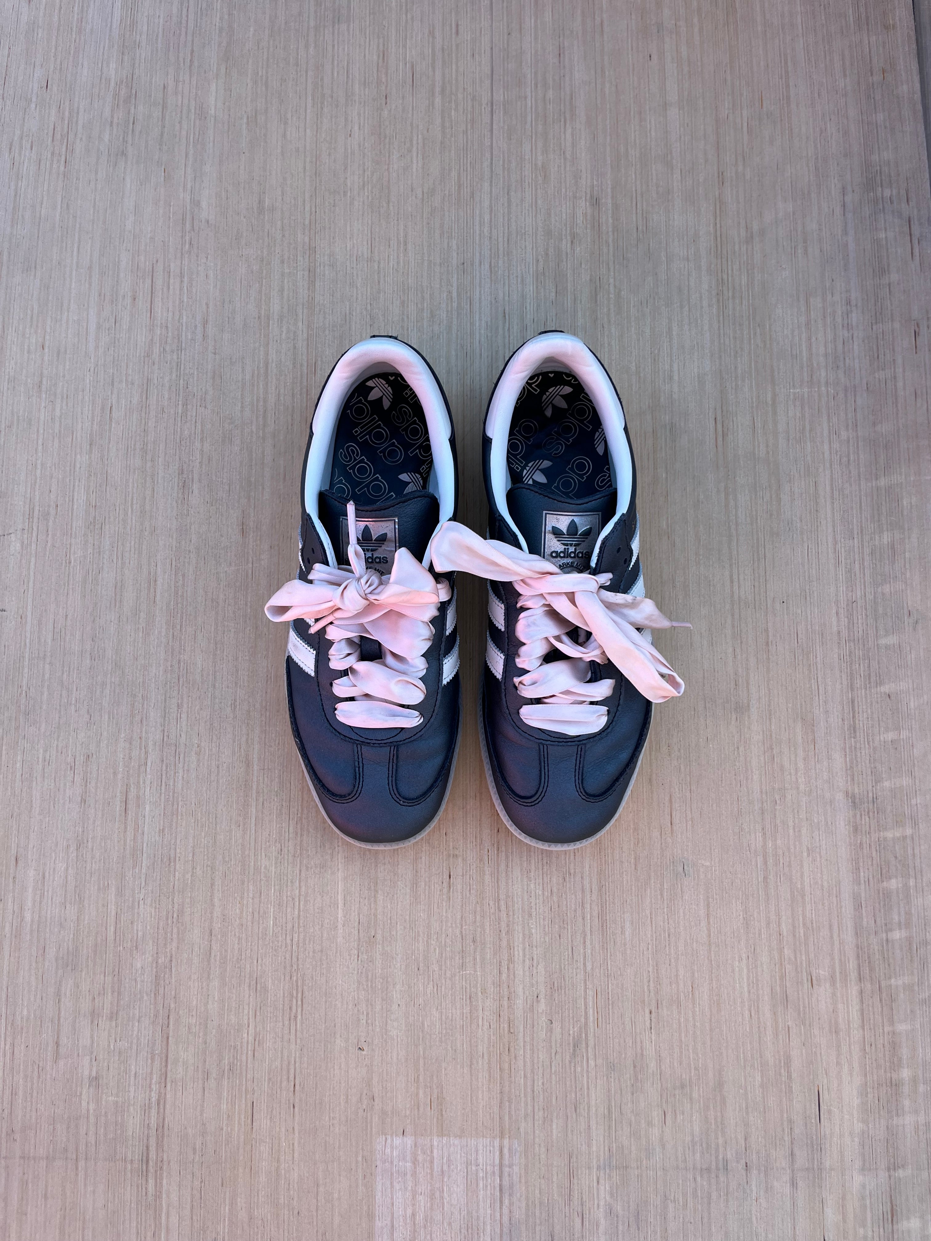 black pink adidas sambas, 8.5