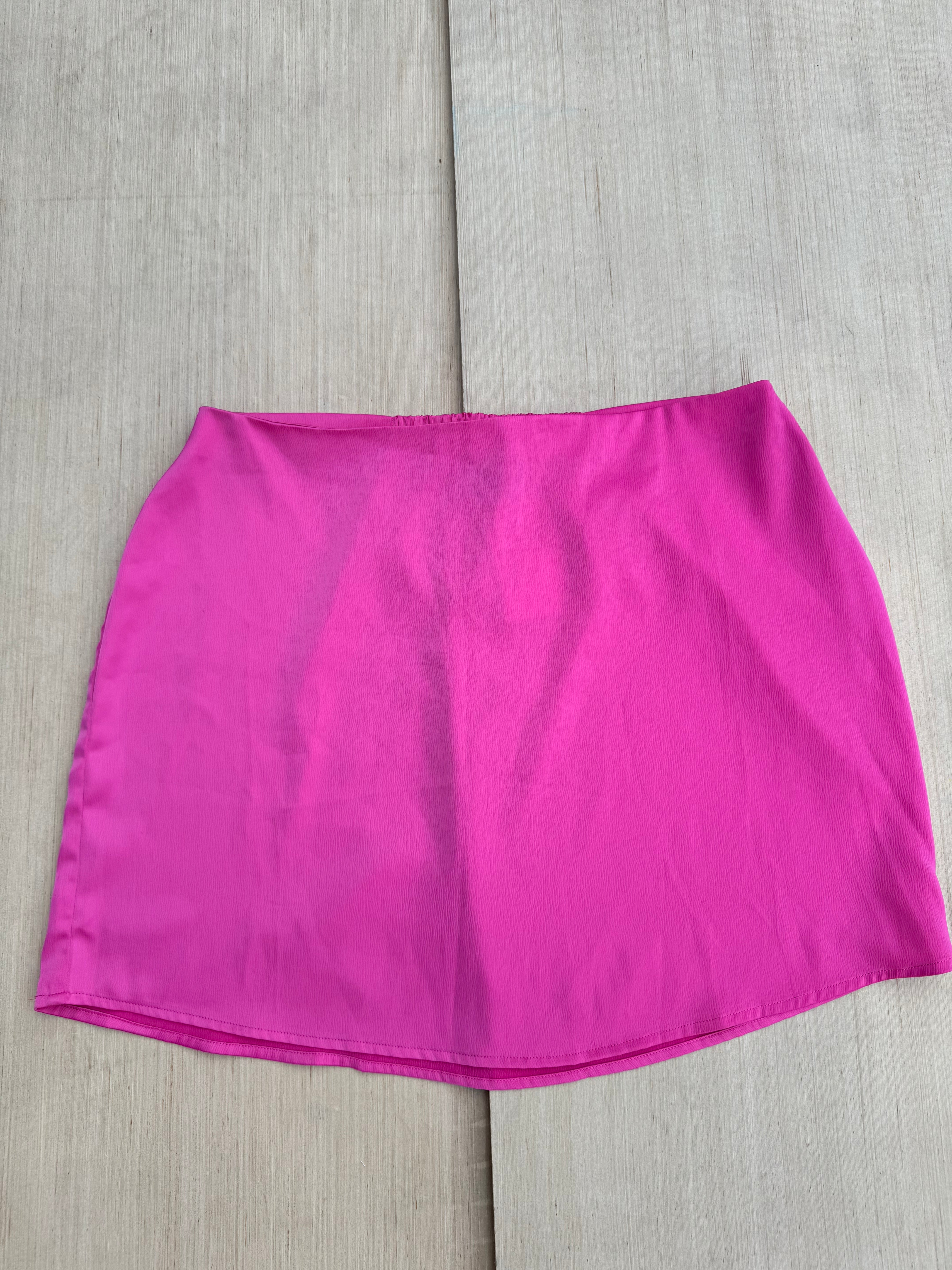 pink Arula silky mini skirt, L