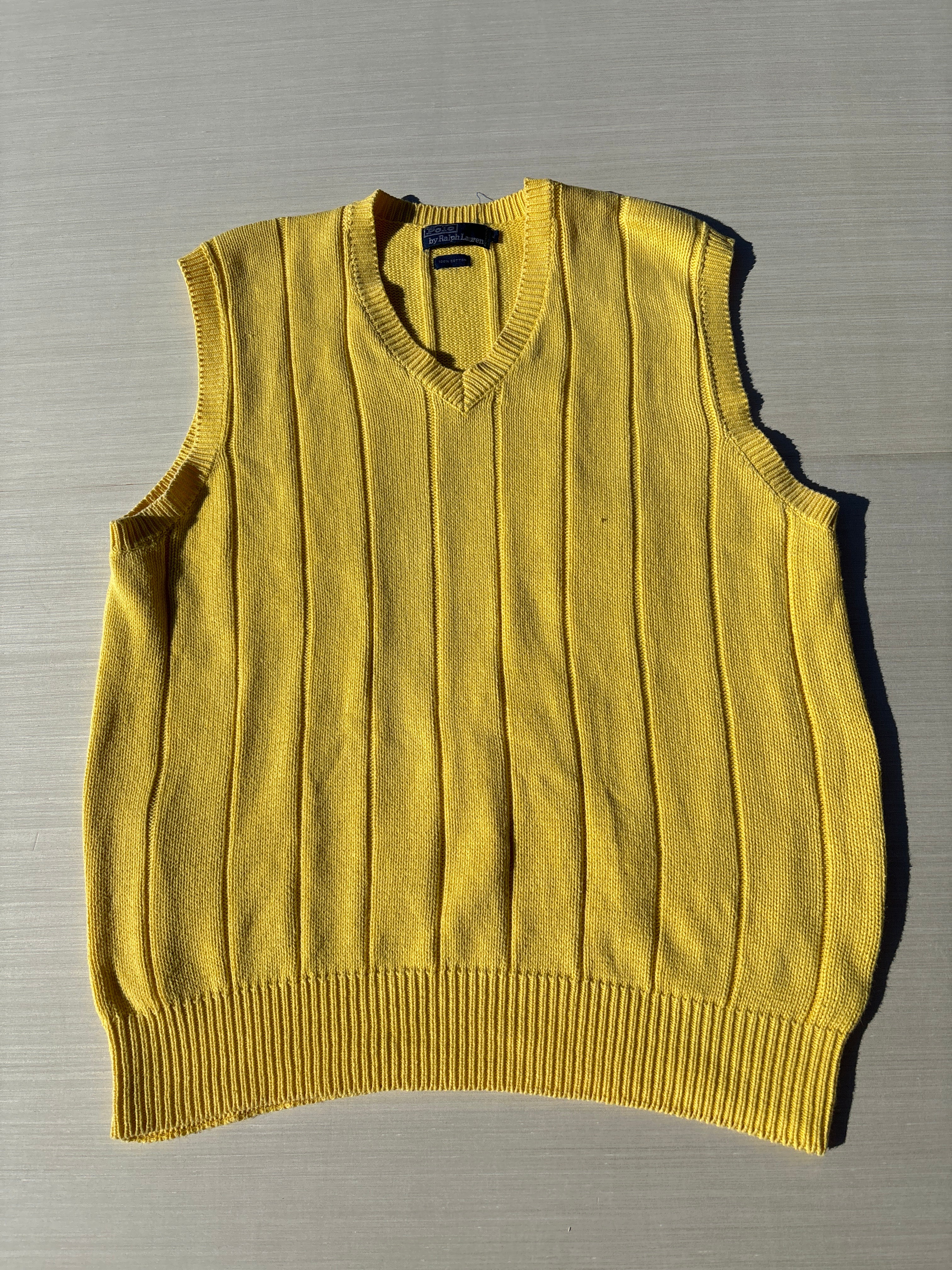 yellow ralph lauren sweater vest, xl