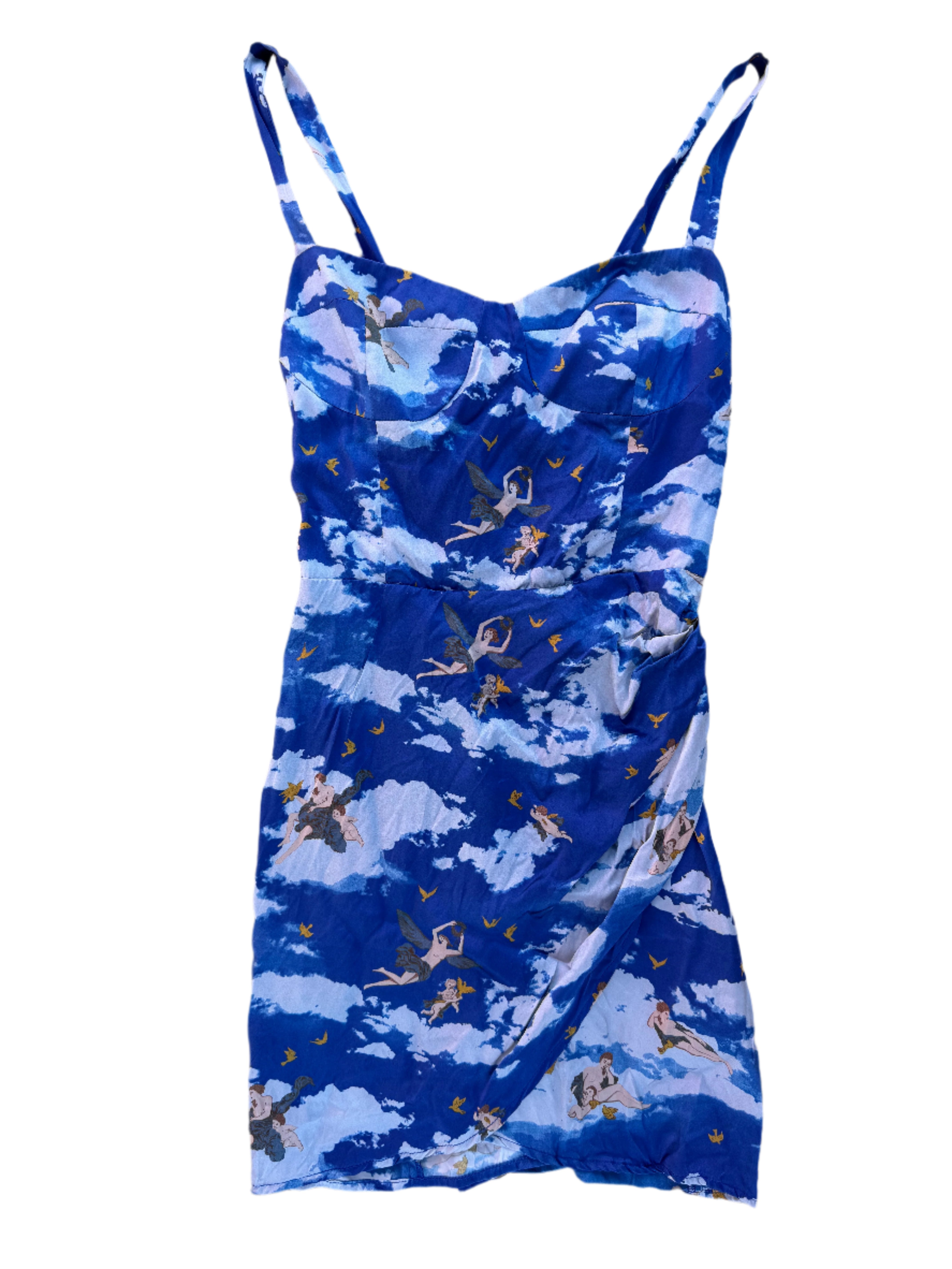 blue Reformation Heavenly print mini dress, 4 (runs small!)