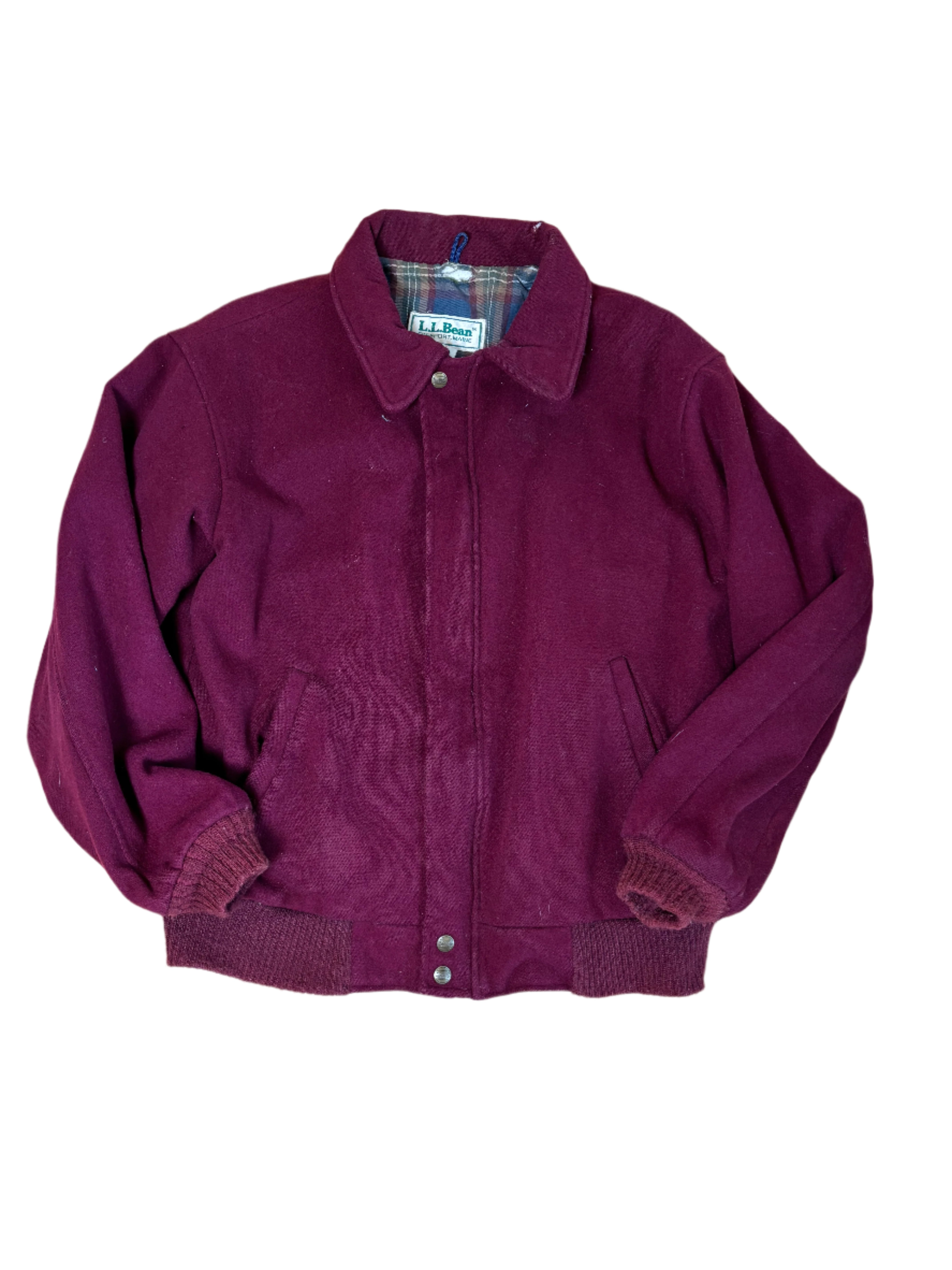 red ll bean wool jacket, m