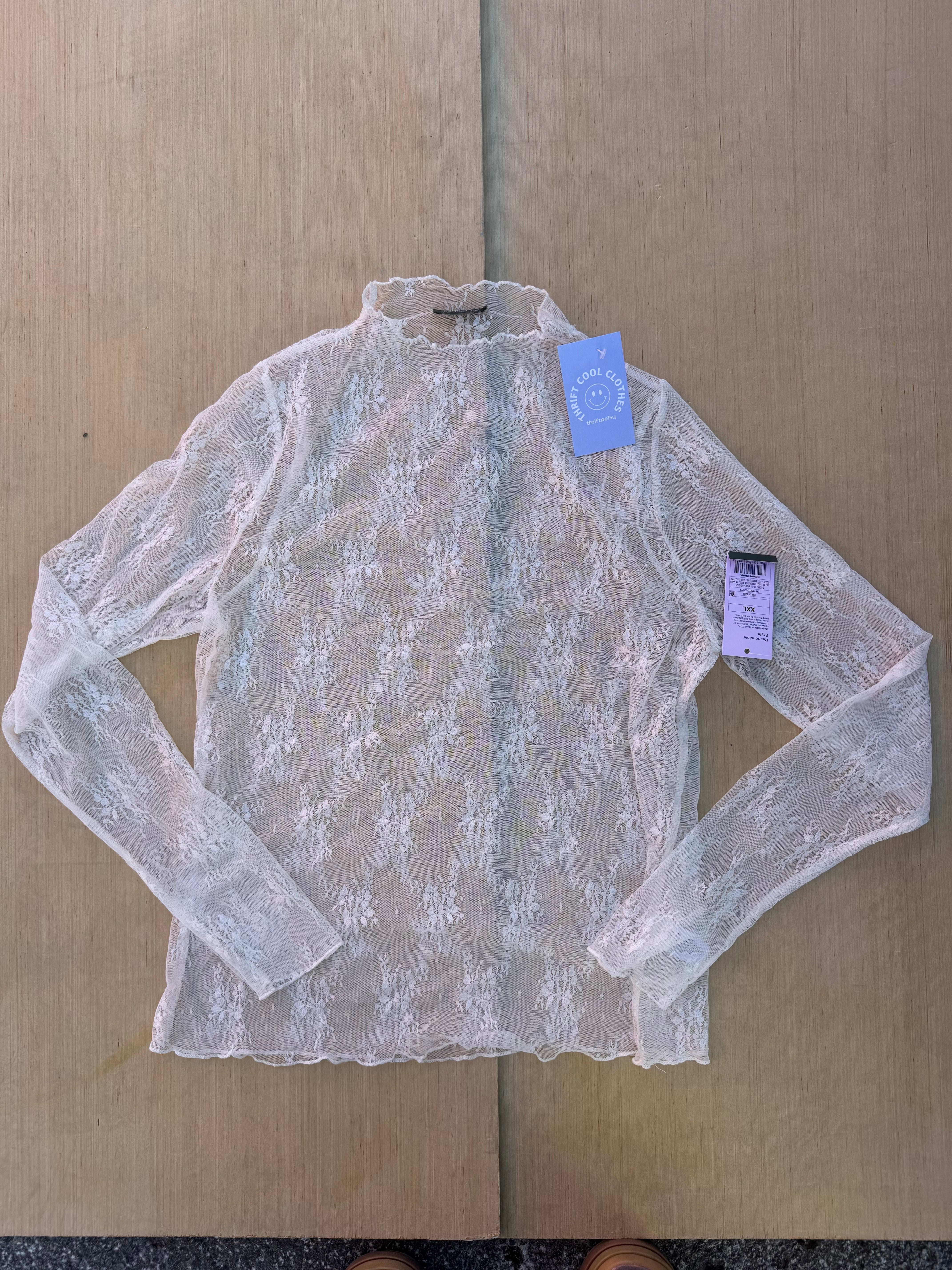 Cream Wild fable Lace long sleeve, Xxl