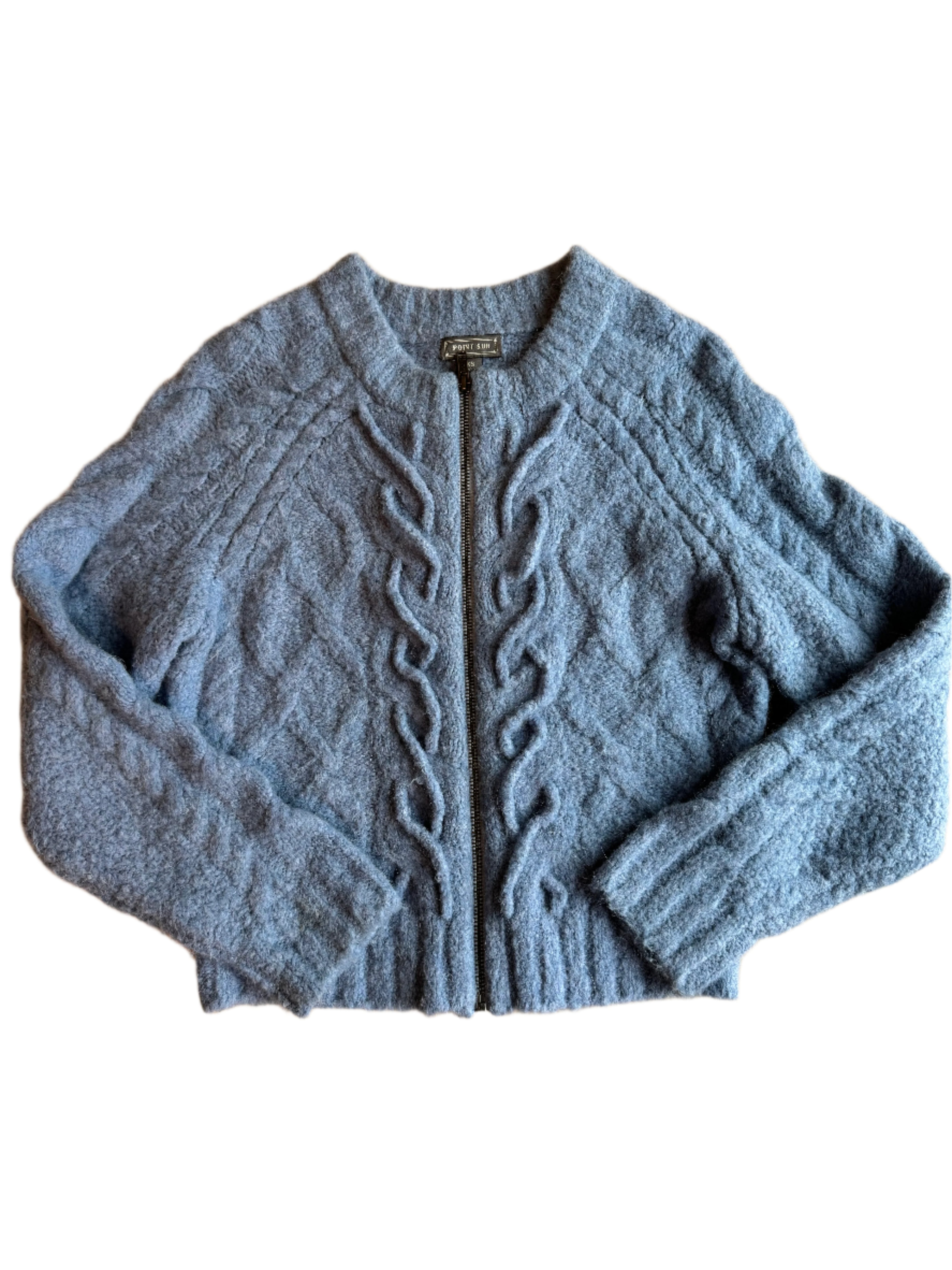 blue point sur zip sweater, xs