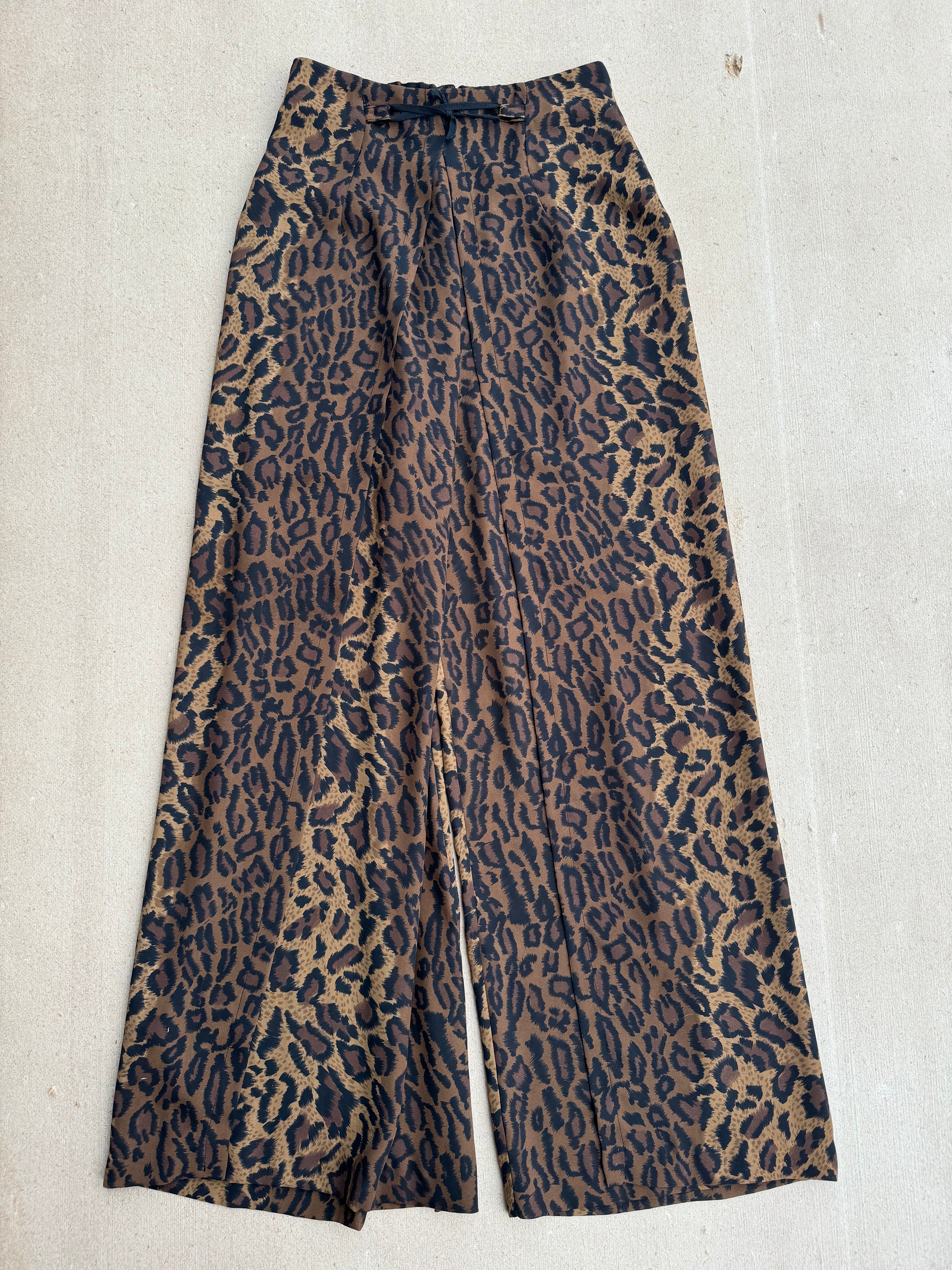 Brown  Sheer cheetah pants, L