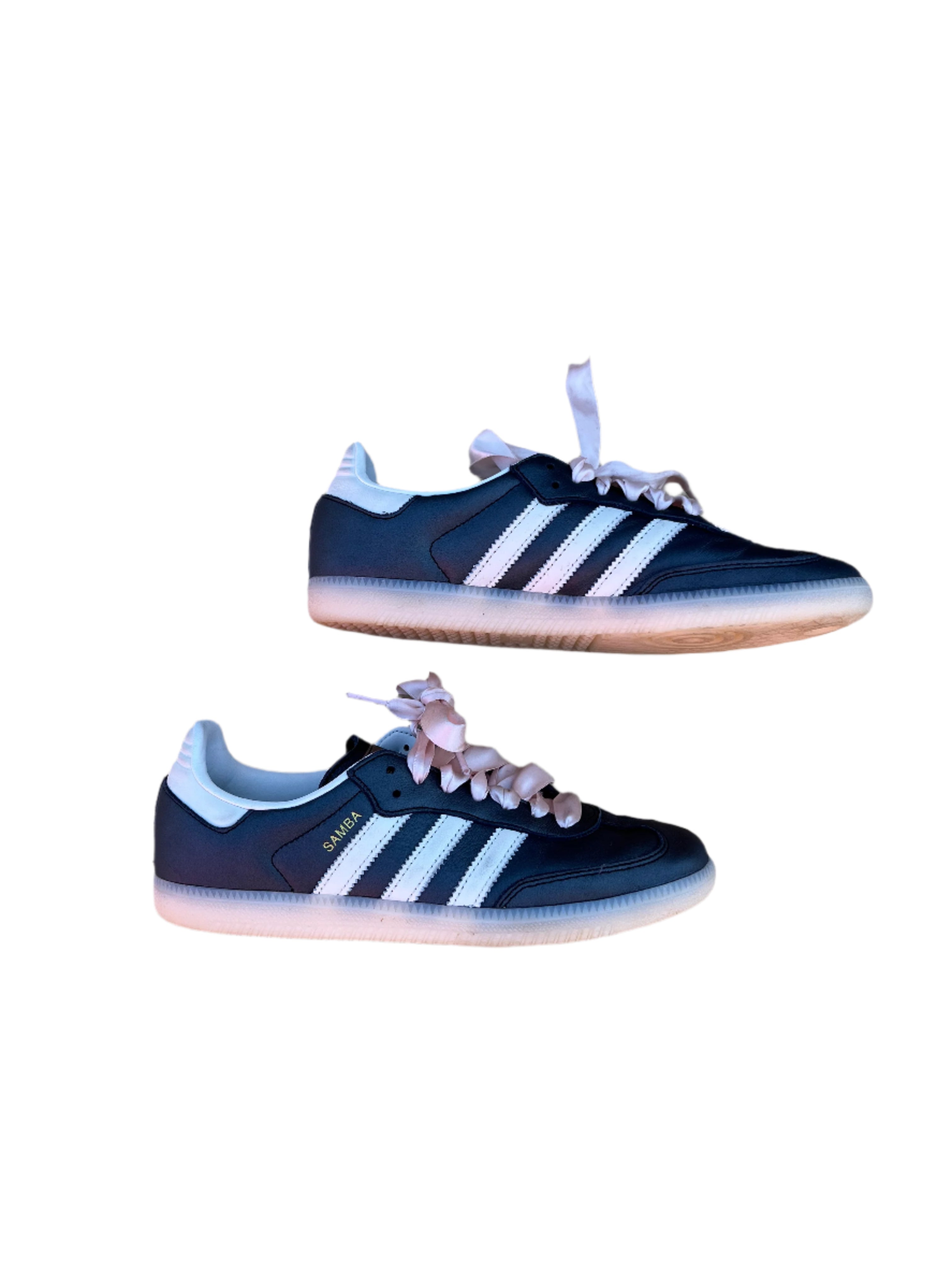 black pink adidas sambas, 8.5