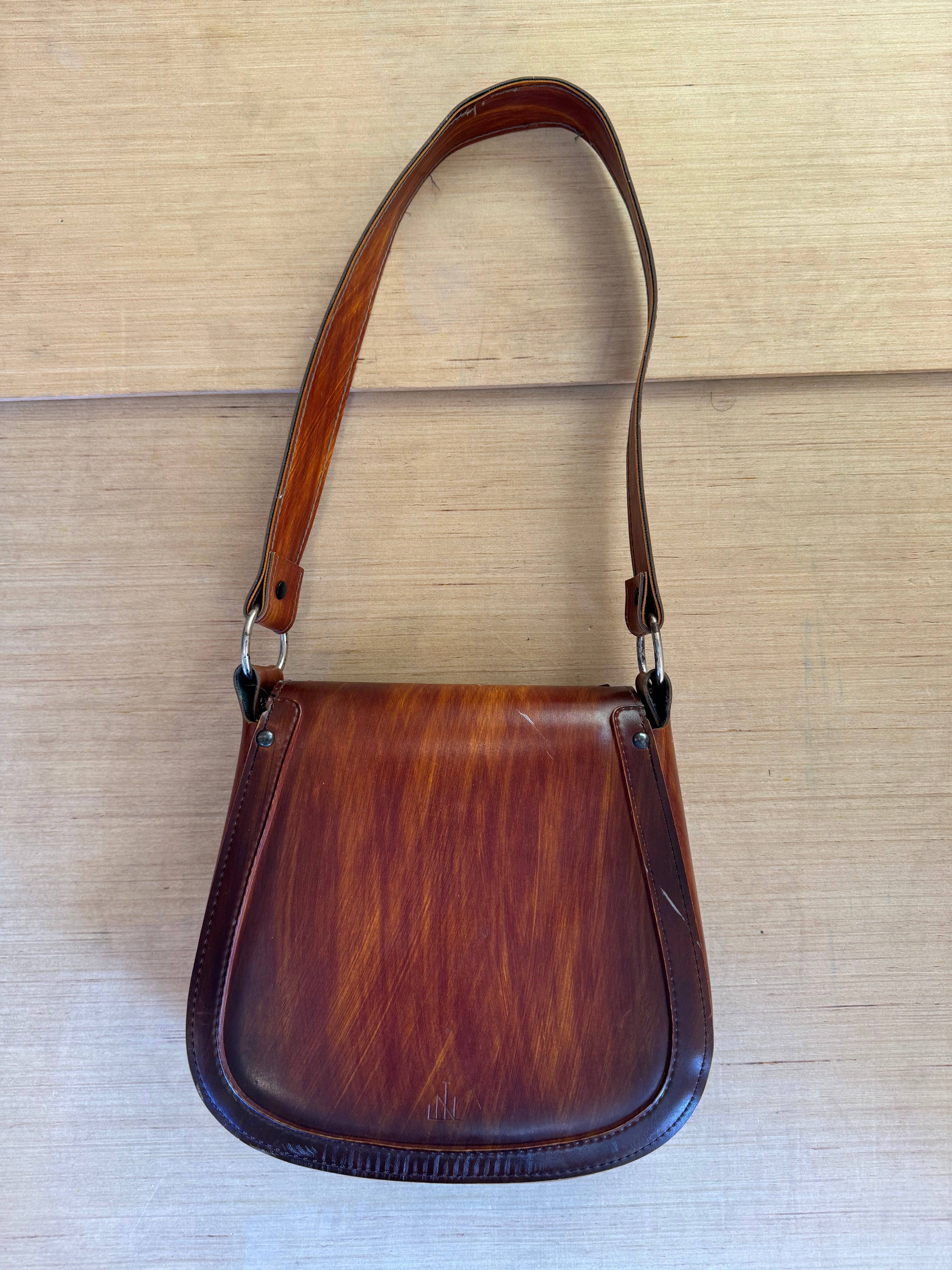 brown  leather saddle bag