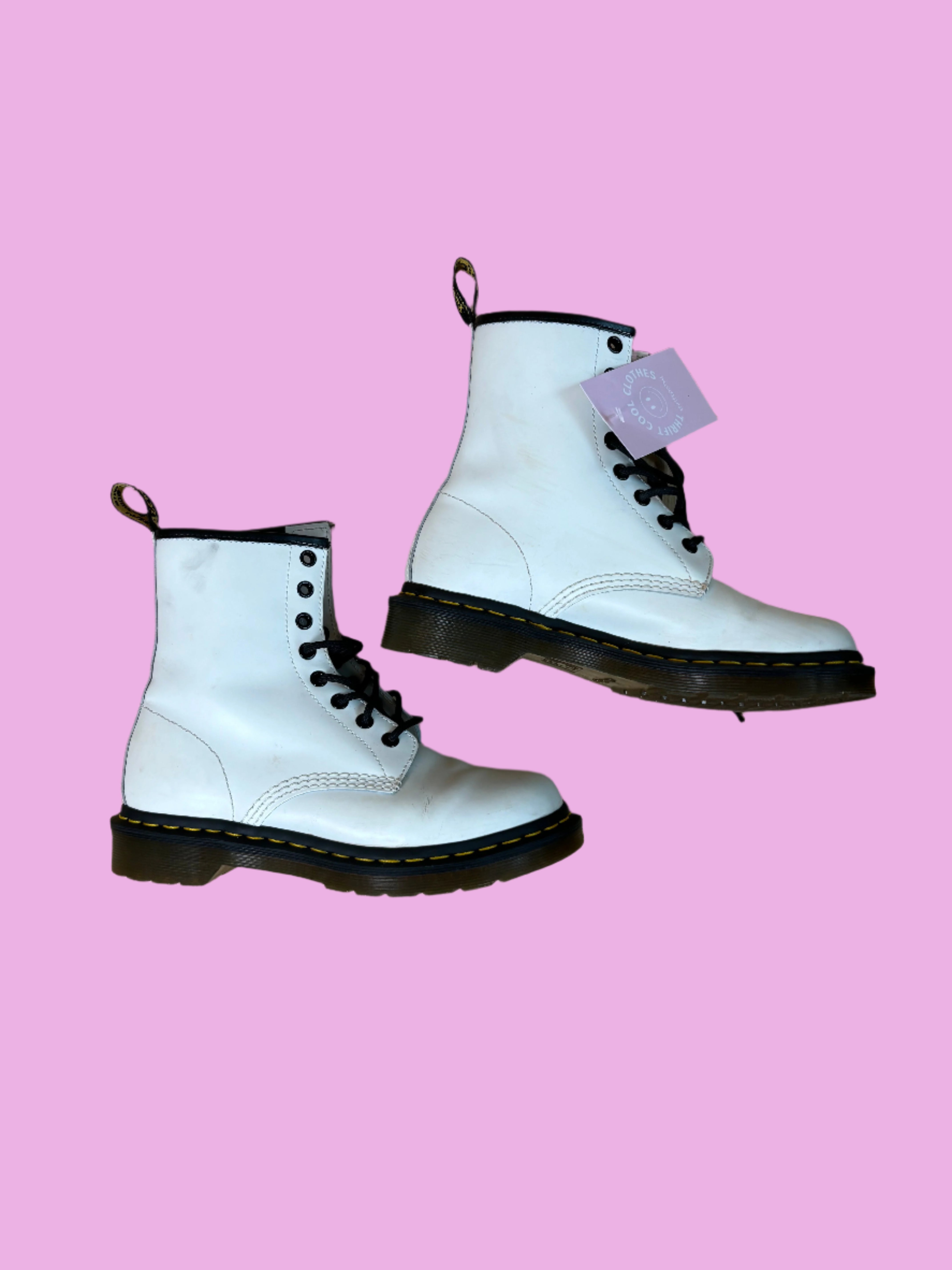 white doc marten boots, 7