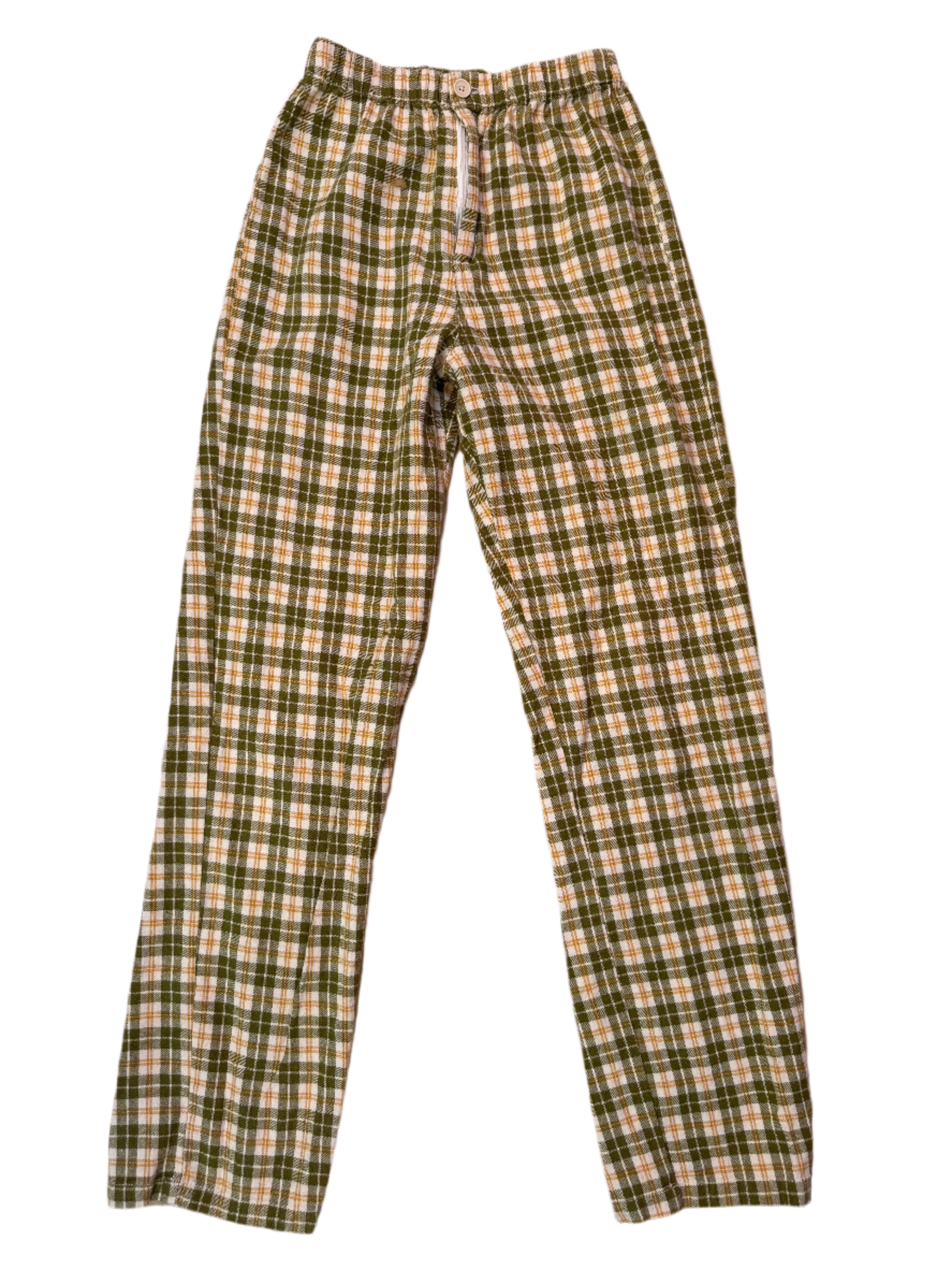 green yellow  plaid pant, XS