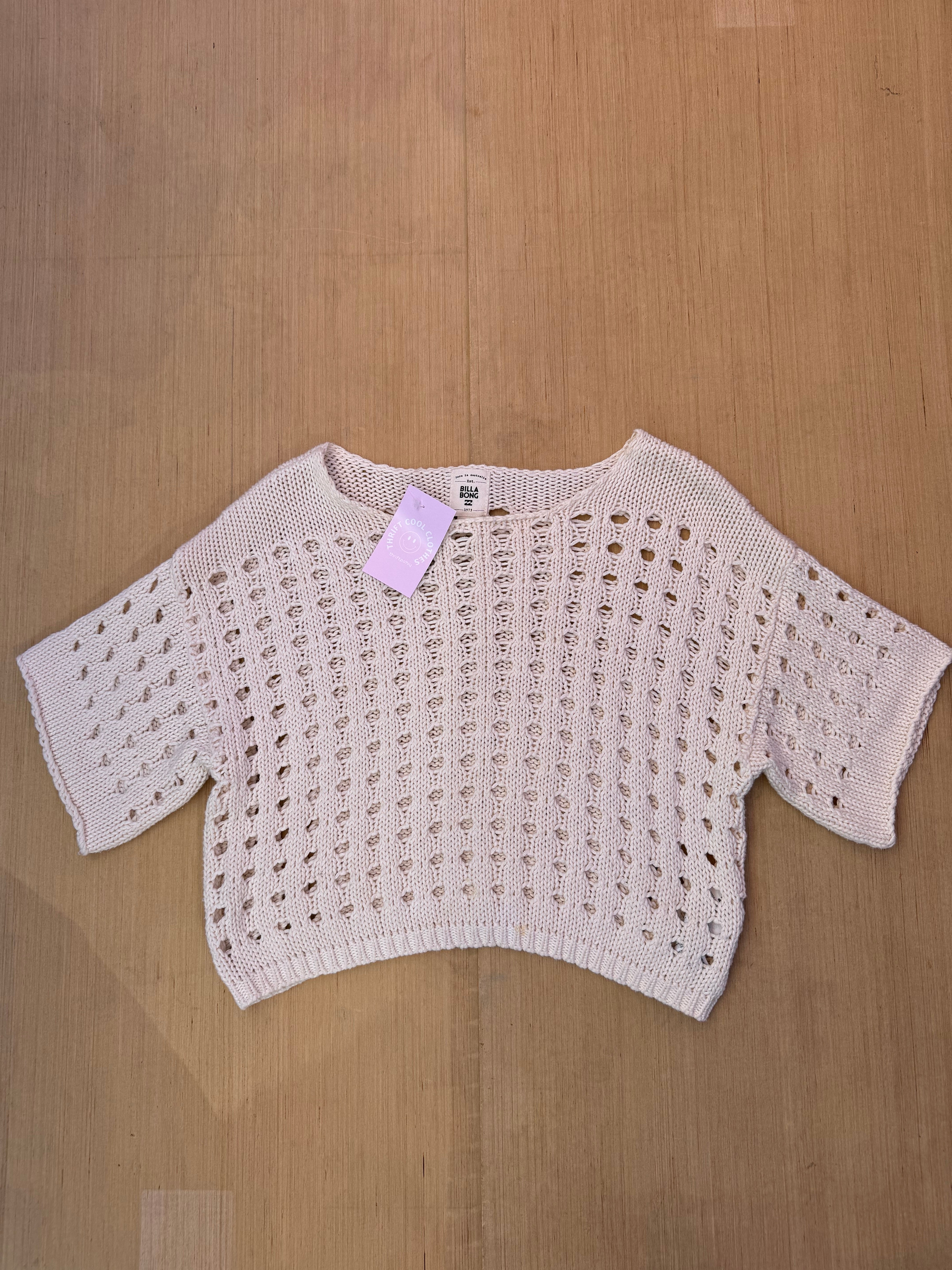 Cream Billa bong Holey sweater, S