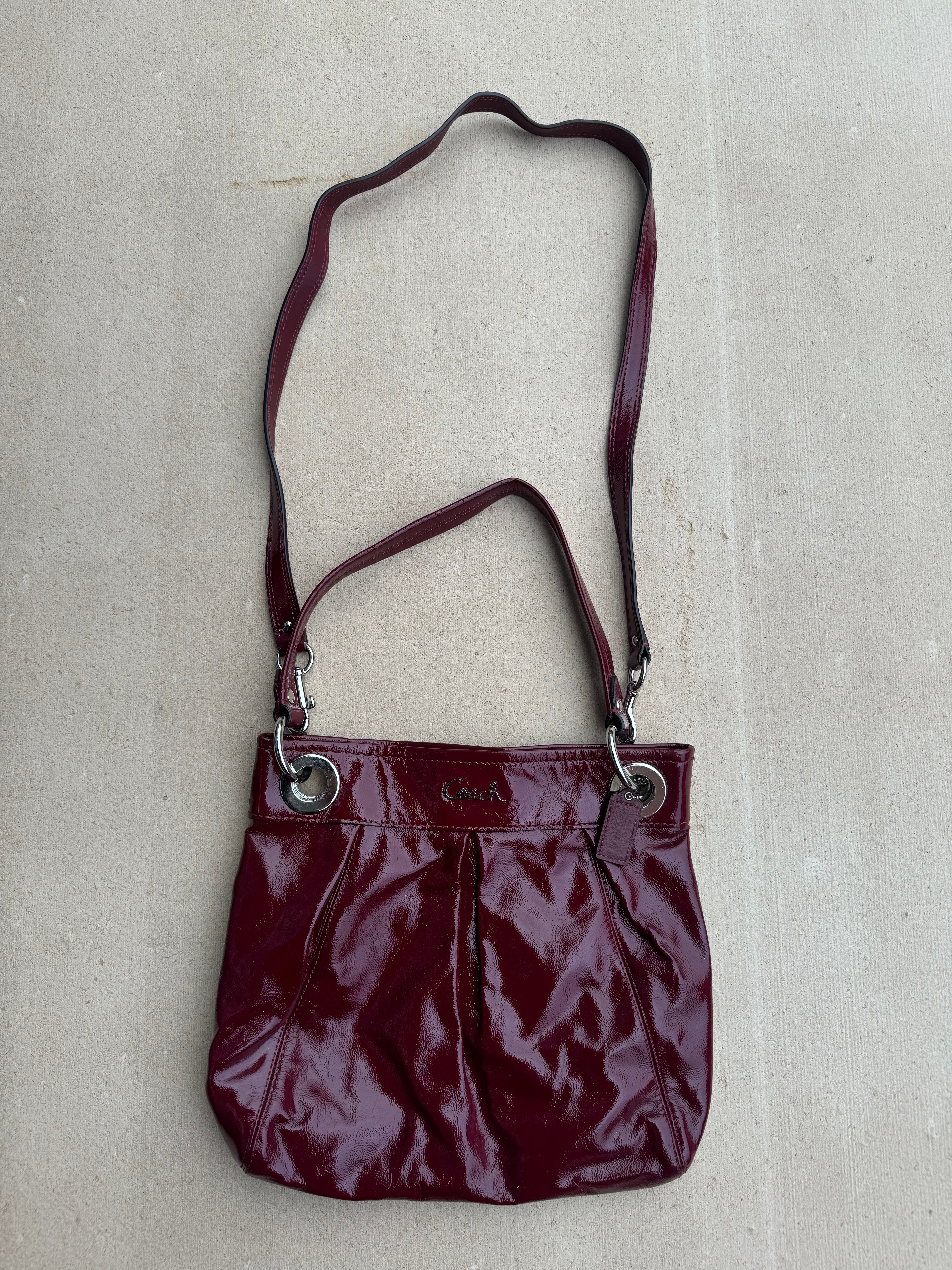 cherry red coach purse