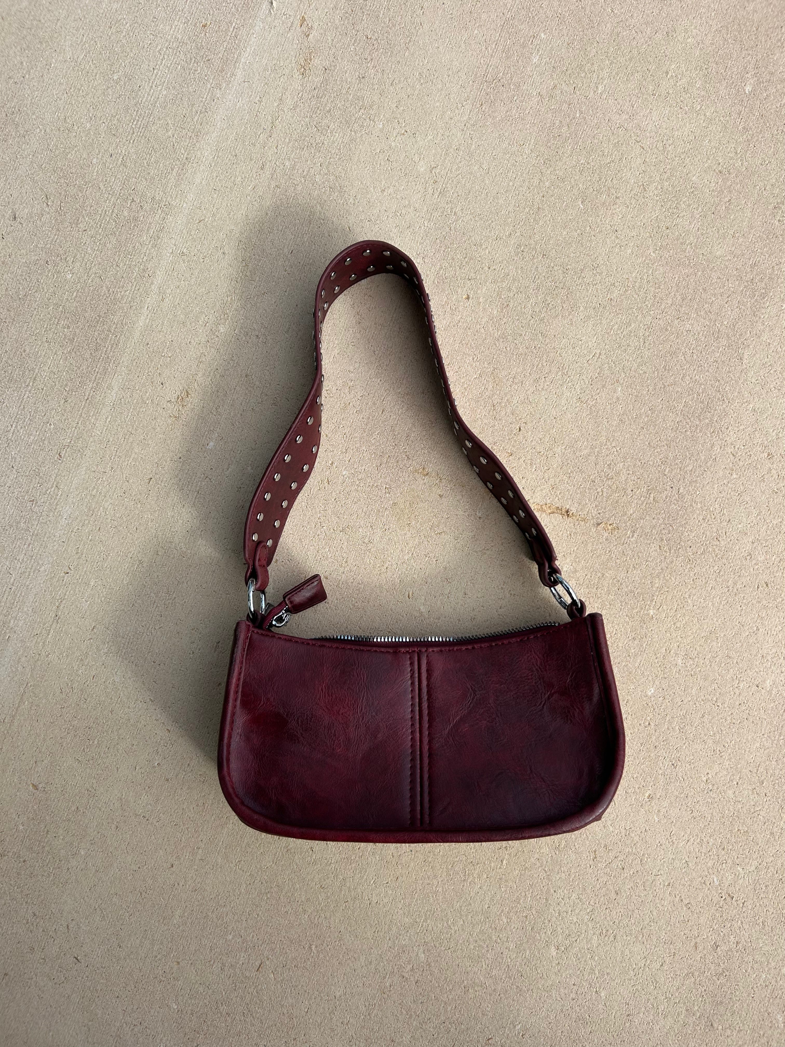 burgundy  stud purse