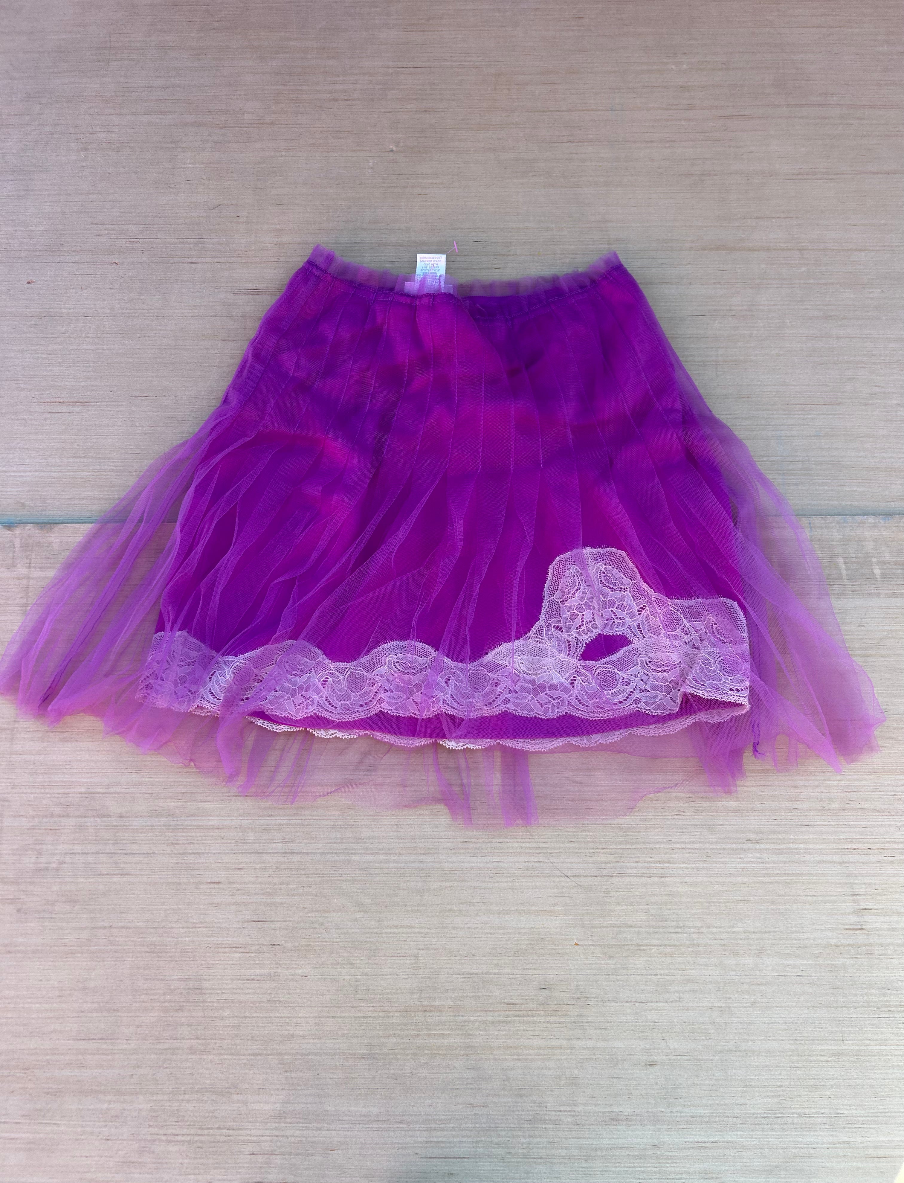 pink roderate lace tulle mini skirt, size S