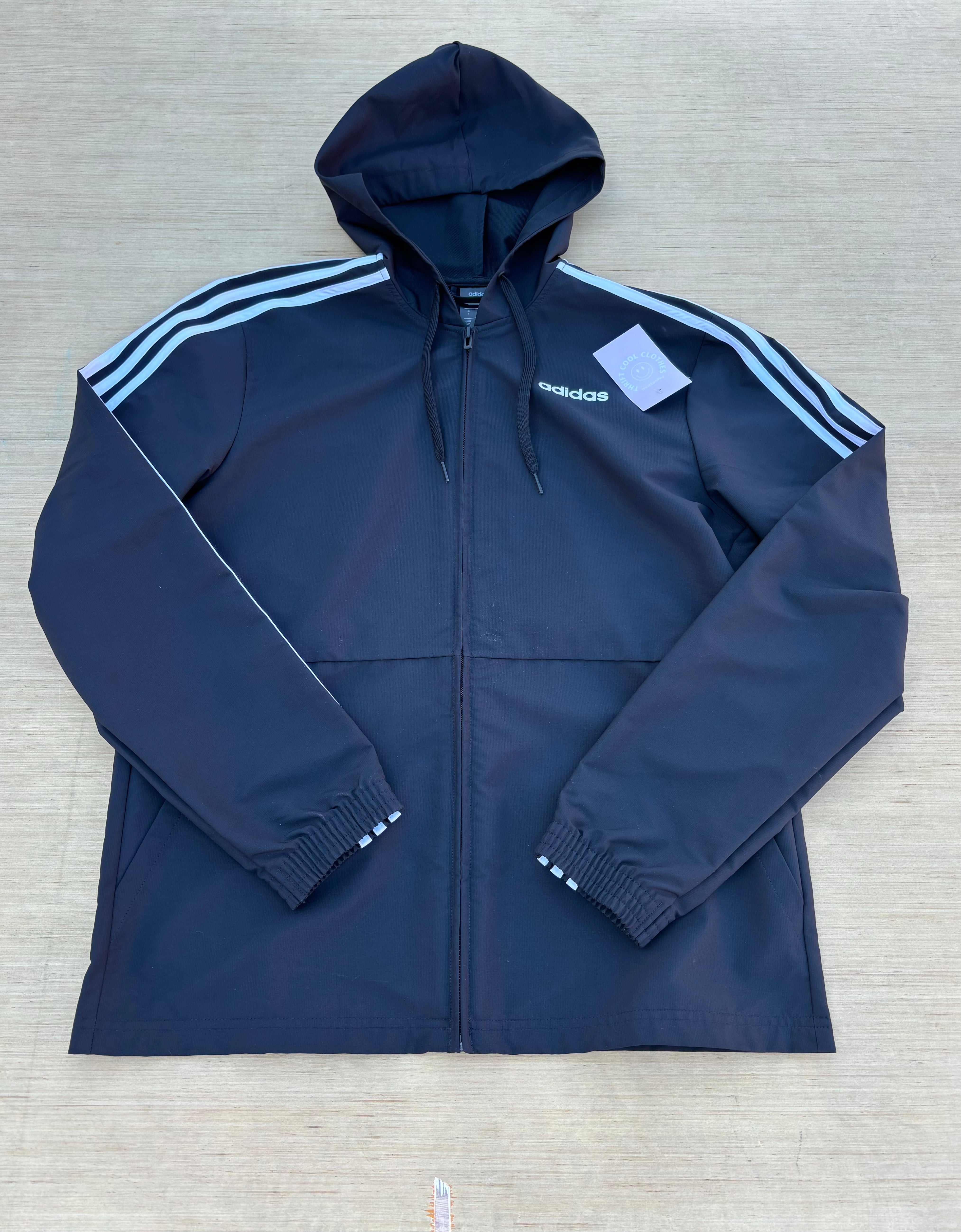 black adidas zip up track jacket, s