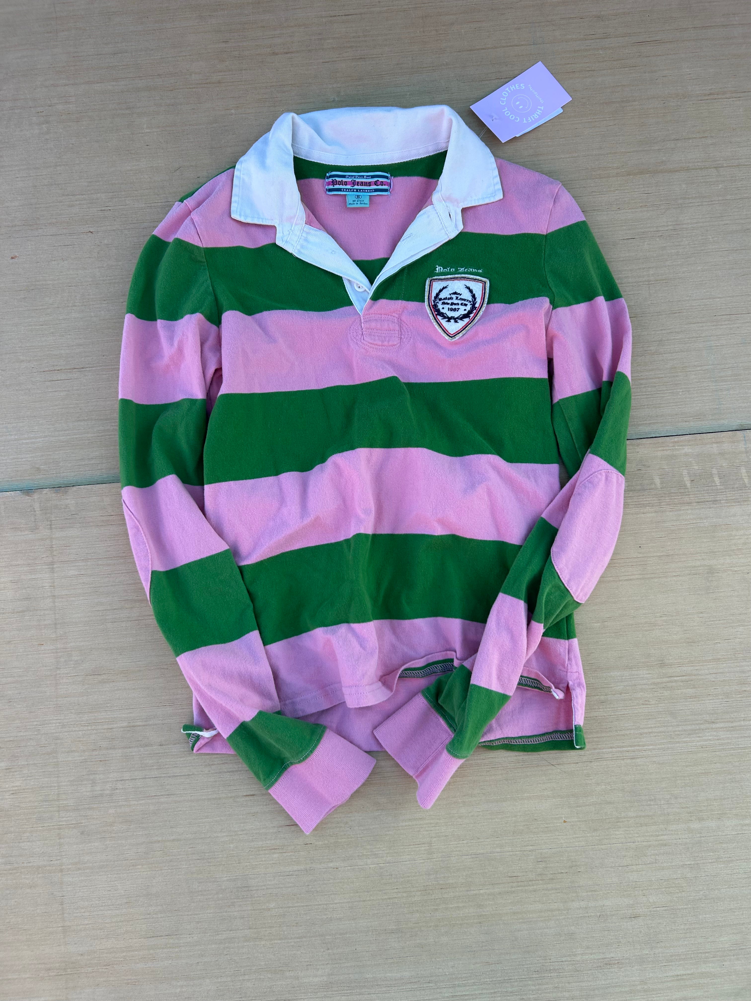 Pink and green Ralph Lauren polo Polo shirt, S