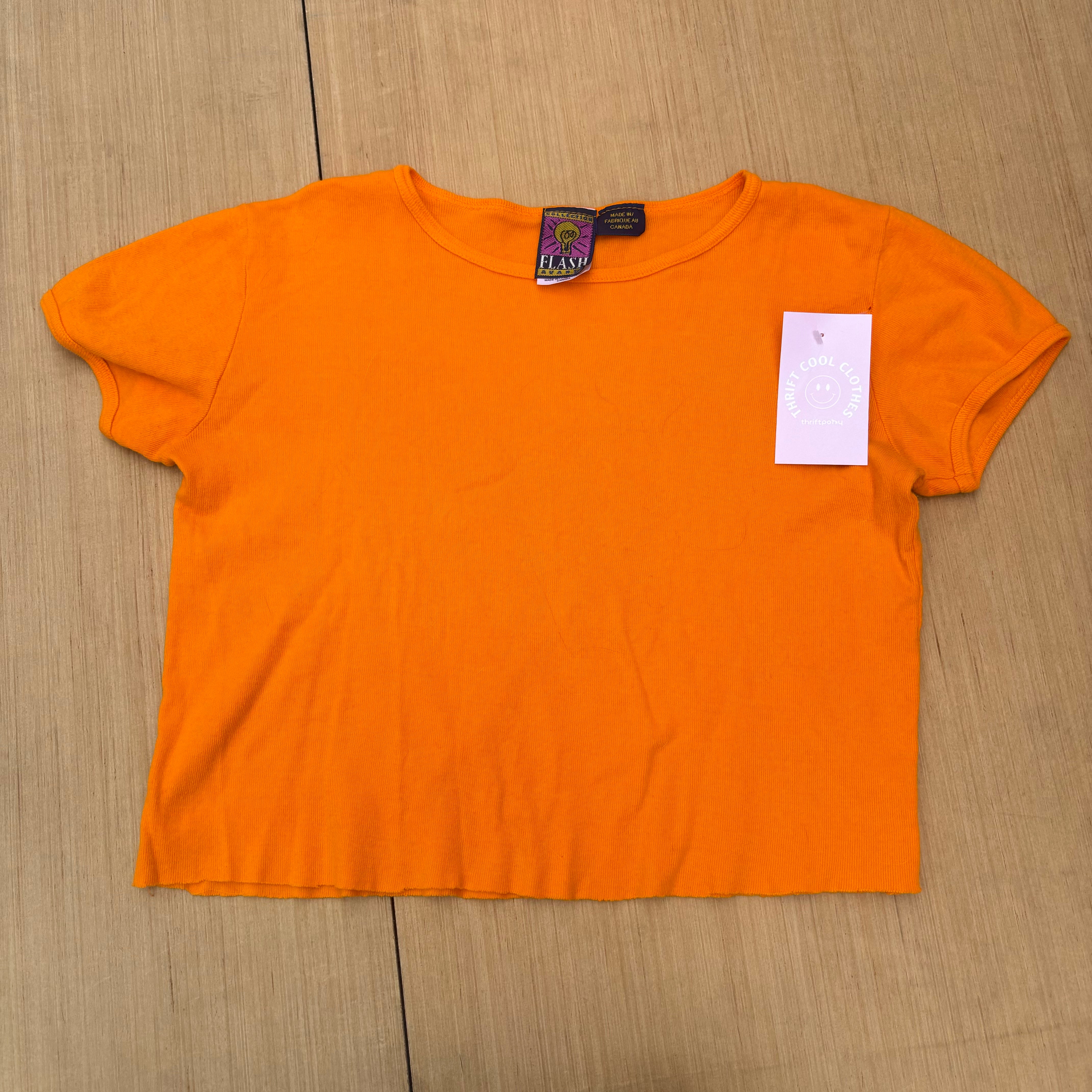 orange flash plain tee, m