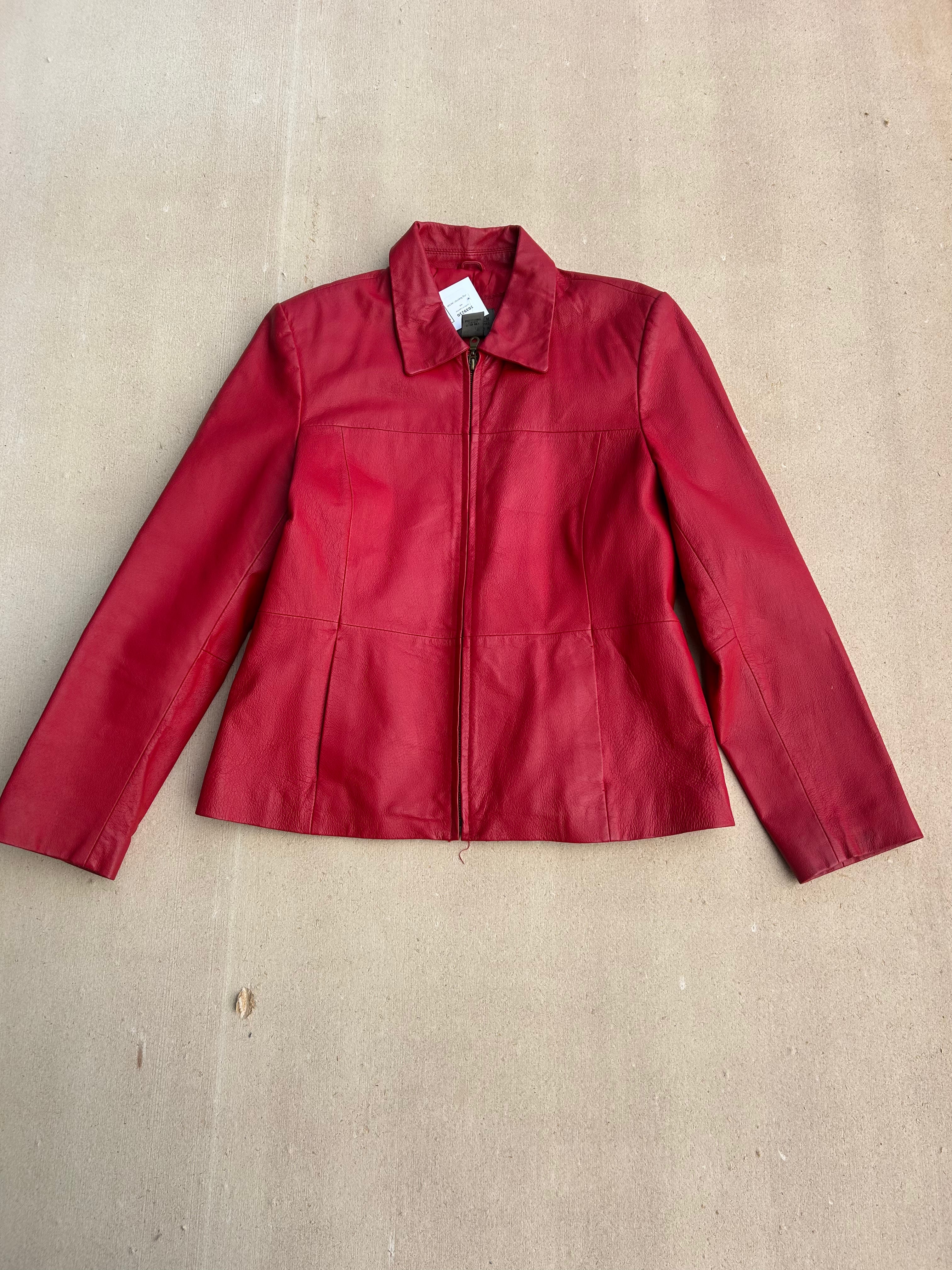 red Uniform Leather vtg leather jacket, 10