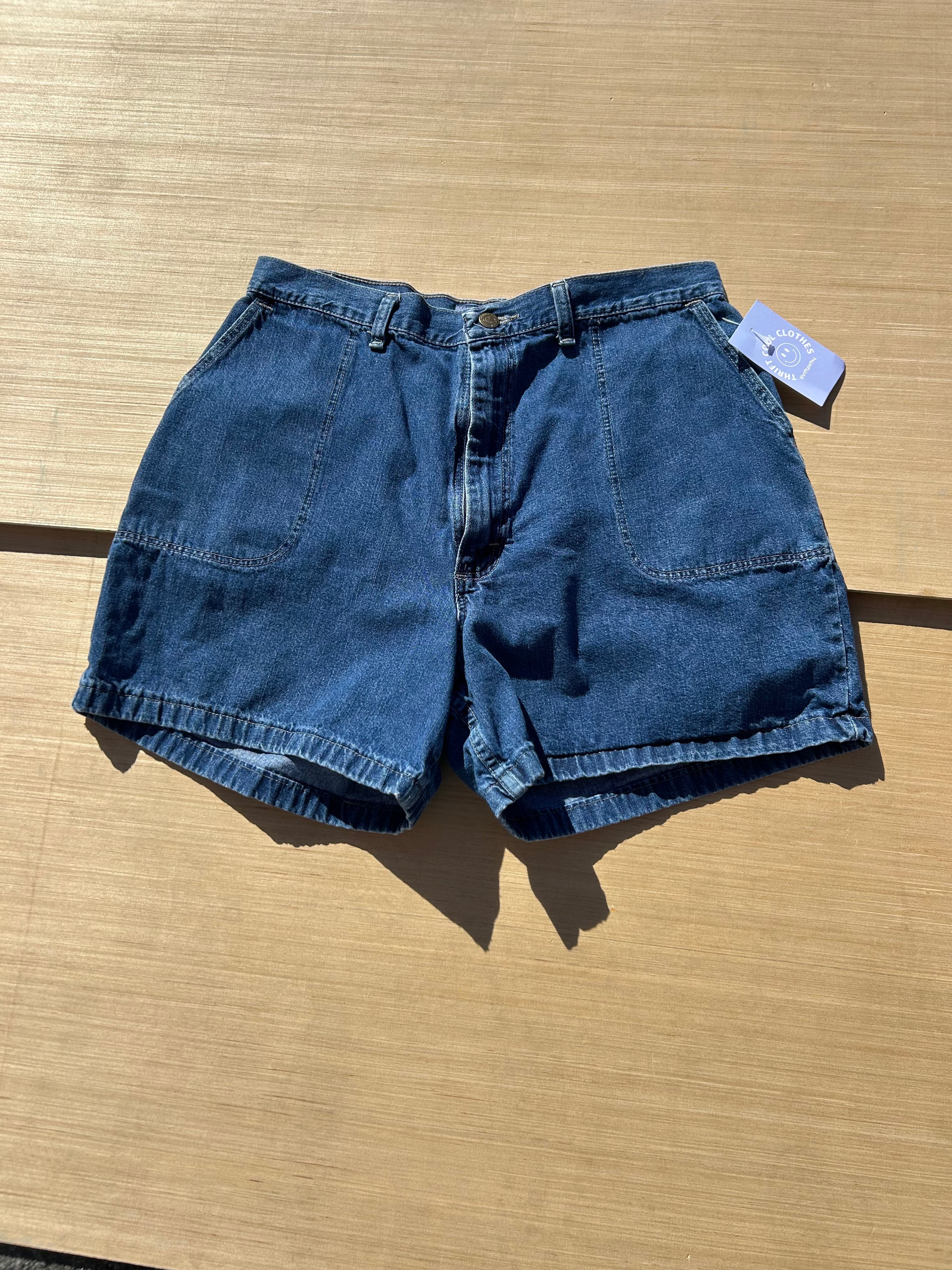 blue wrangler denim shorts, 14