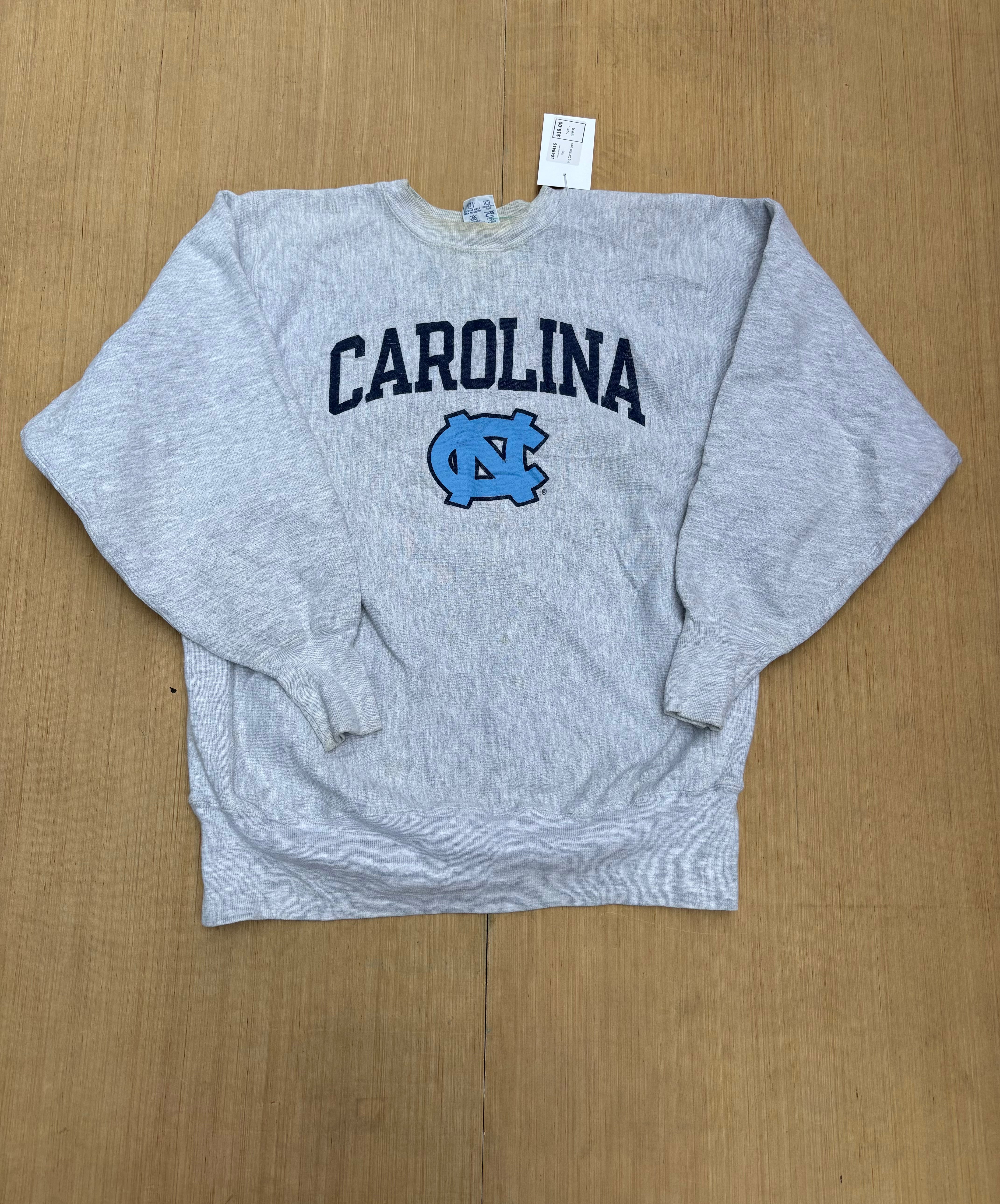 Grey Champion reverse weave Vtg Carolina crew, L