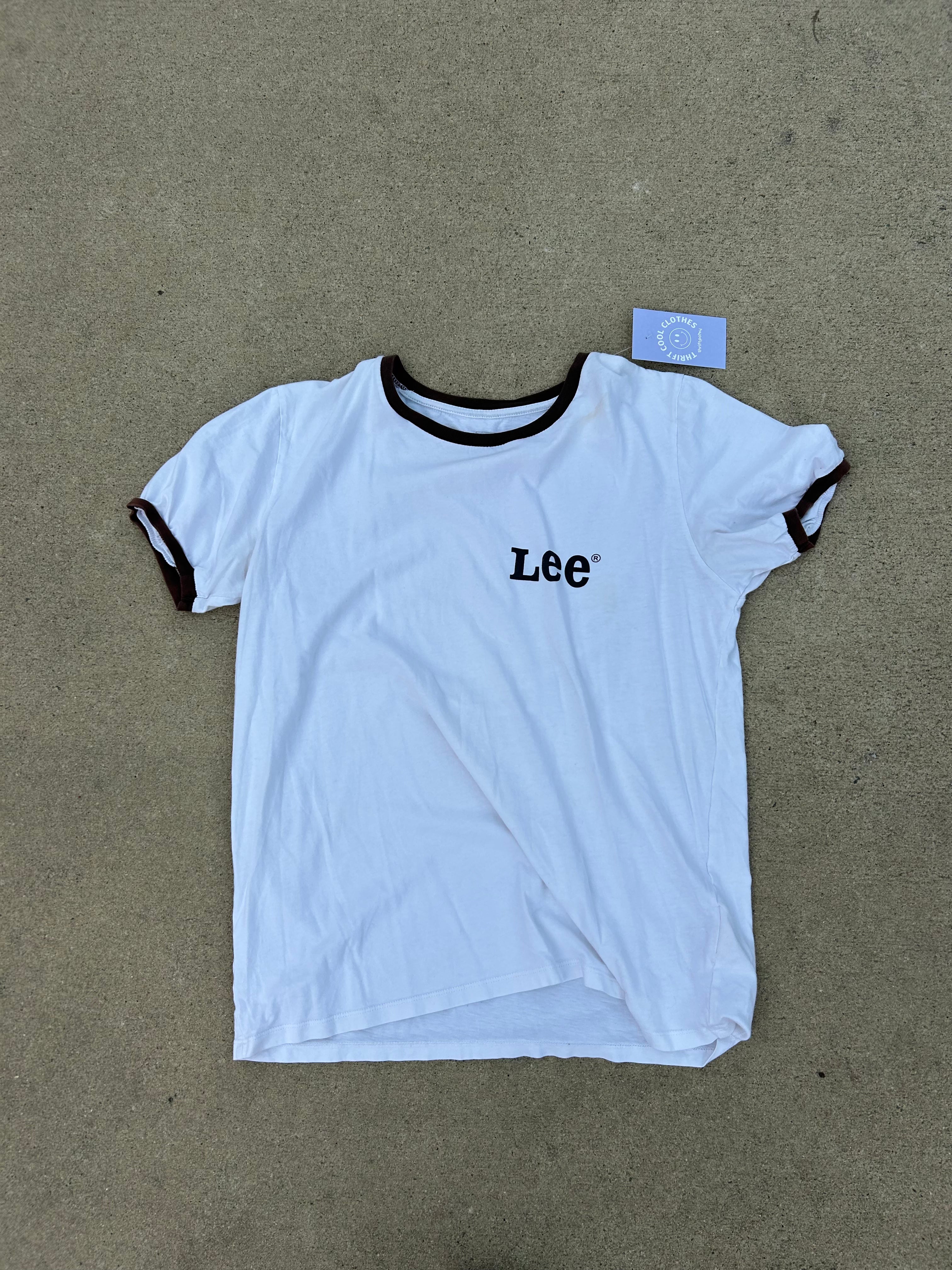 white brown lee ringer tee, s